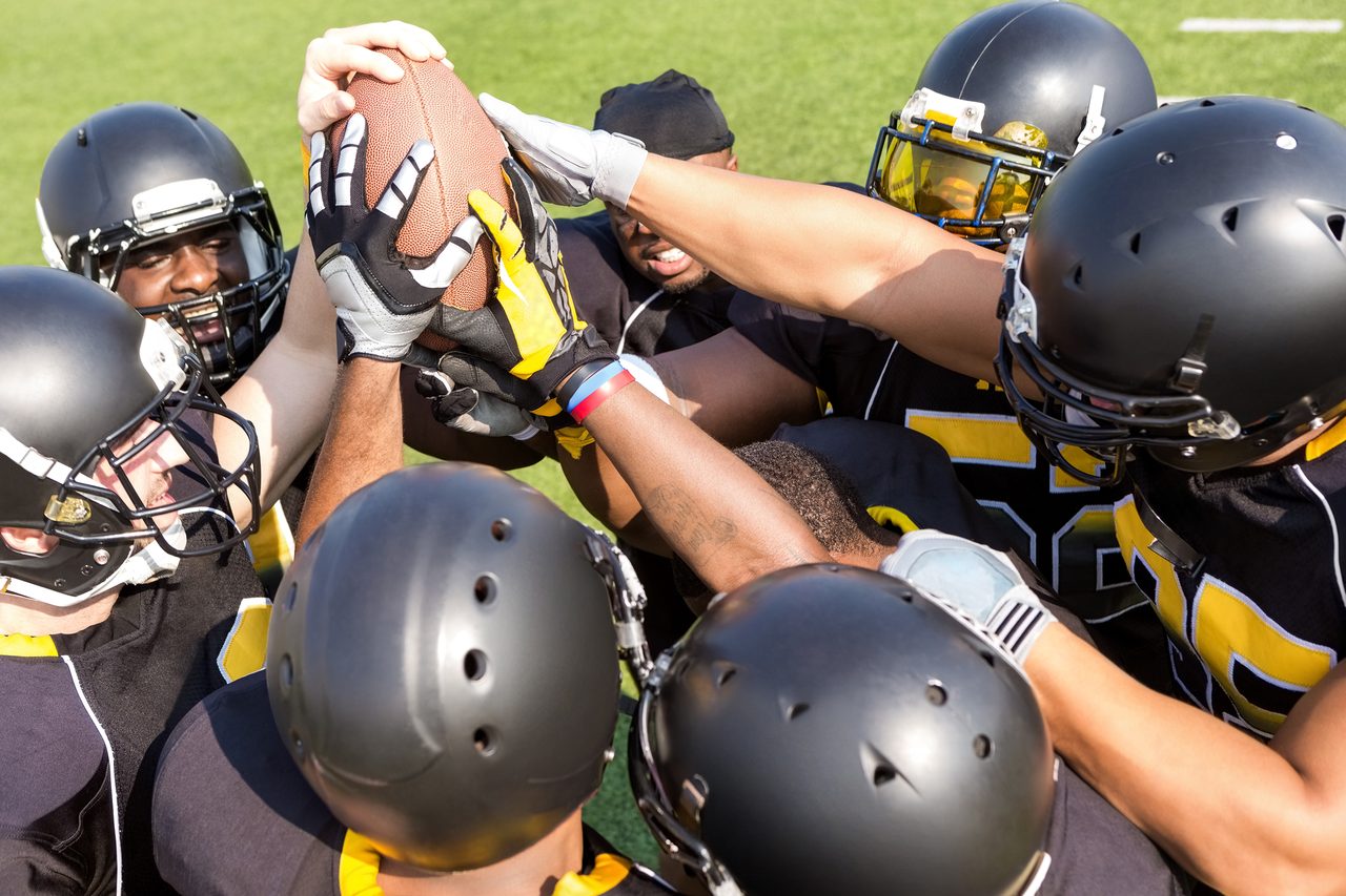 Sports gear, Football equipment, Helmet, Green, Yellow, Headgear
