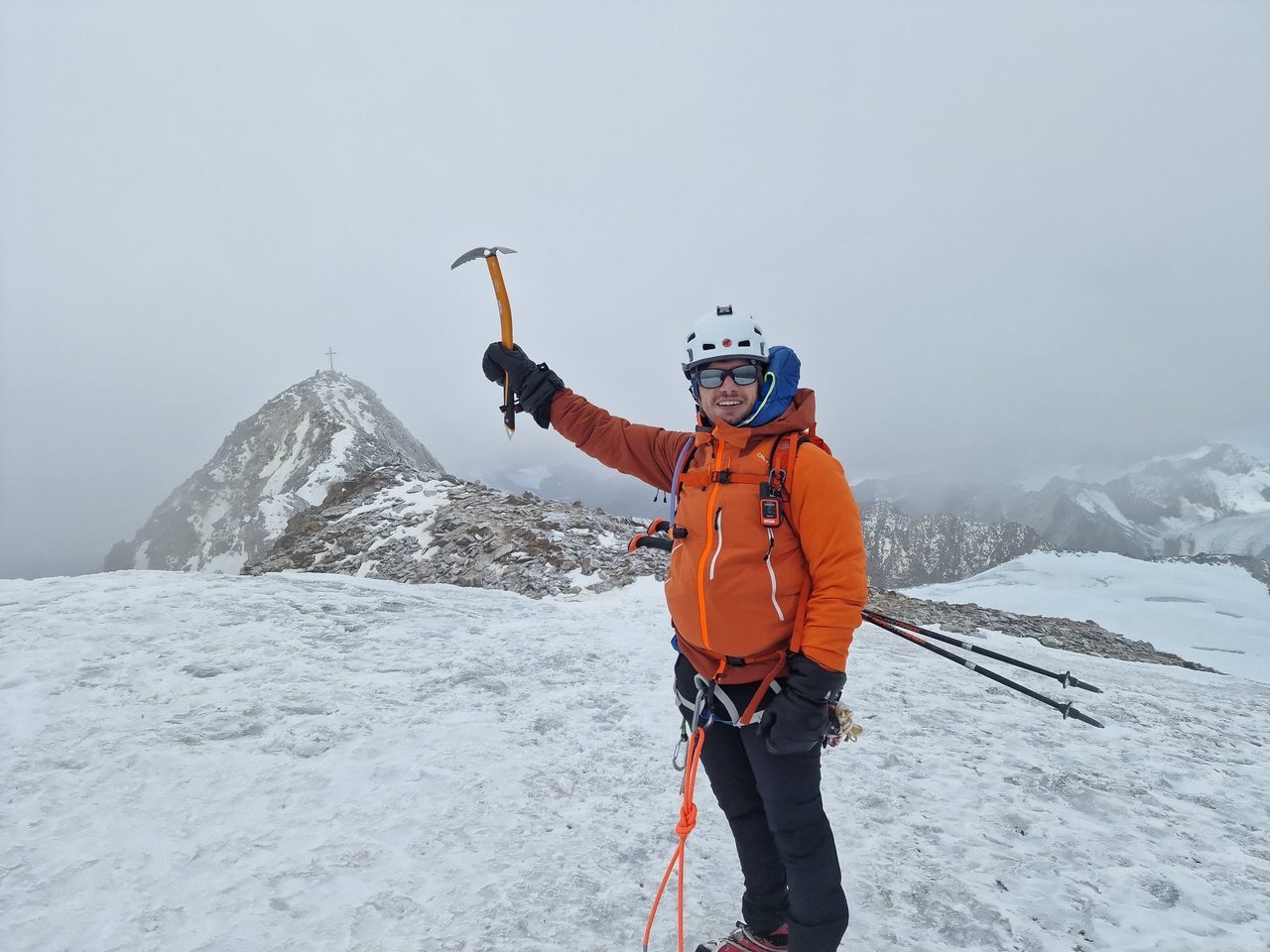 Michael Kessler, Kunststoffexperte bei Blum, beim Bergsteigen