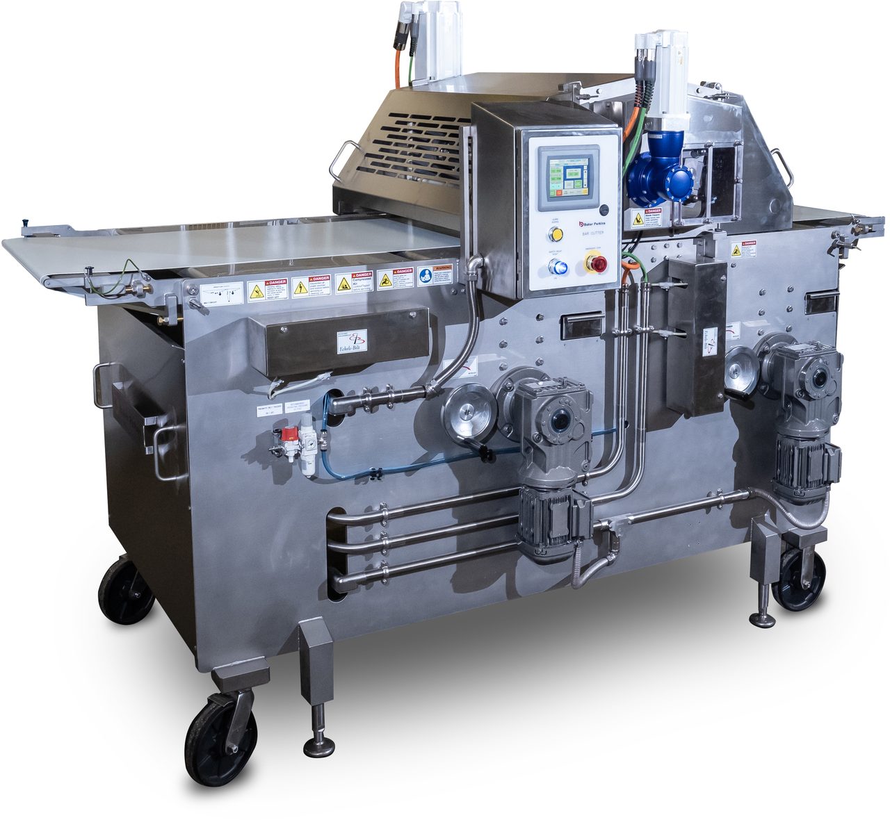 Bar cutting machine, Equipment, Conveyor belt, Panel, Metal, Buttons