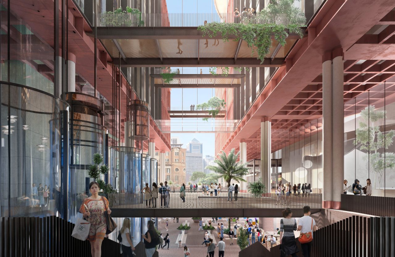 Urban design, Public space, Plant, Lighting, Building, Wood, Line, Sky, Tree
