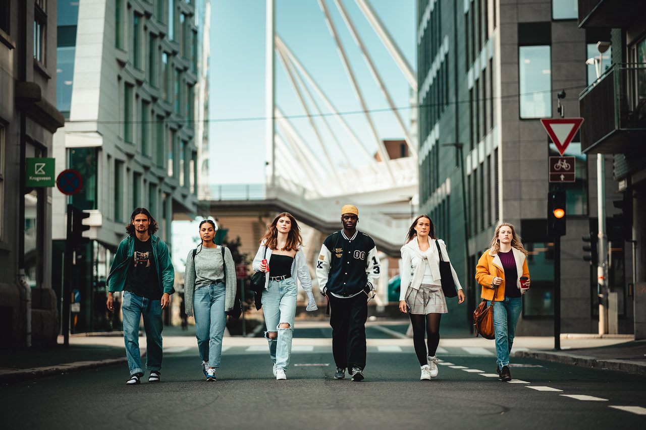 Street fashion, Road surface, Jeans, Trousers, Sky, Building, Window, Travel