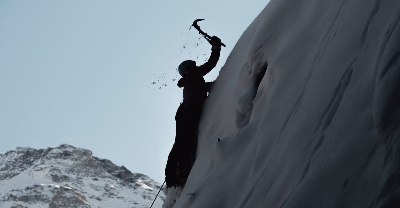Rock-climbing equipment, Sky, Mountain, Slope, Climbing
