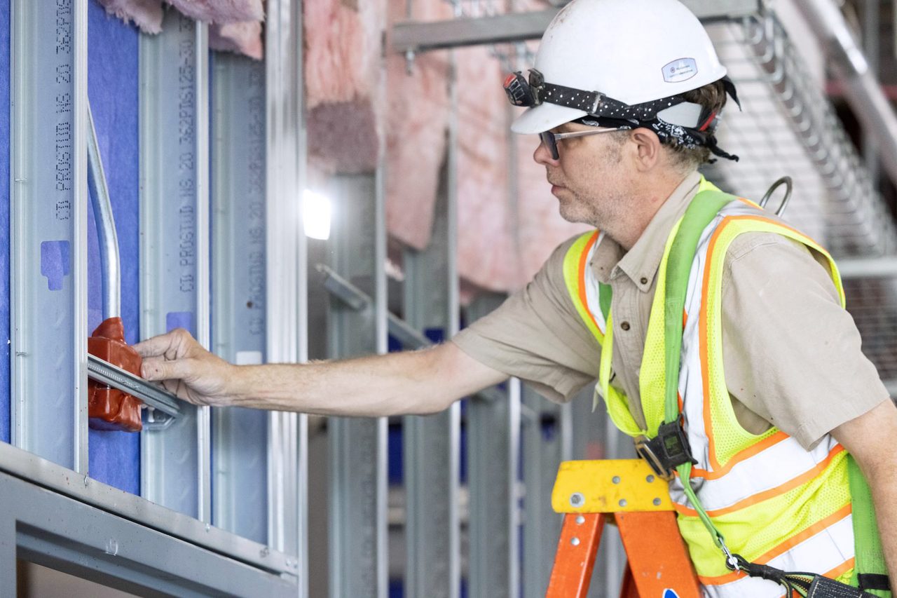 Hard hat, High-visibility clothing, Glasses, Workwear, Tradesman, Blue, Helmet, Sleeve, Engineer, Vest
