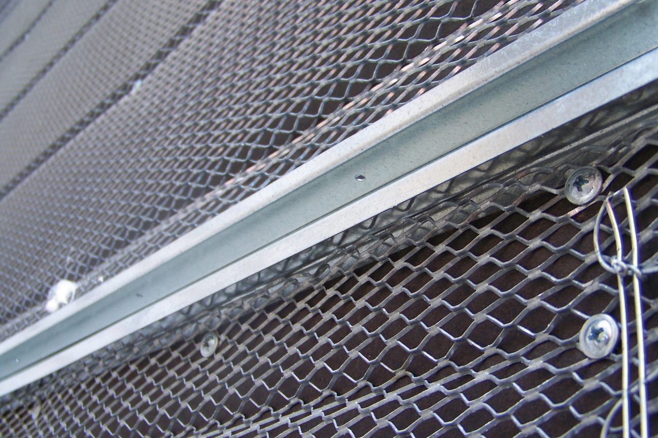 Metal lathing material expanded metal lath.