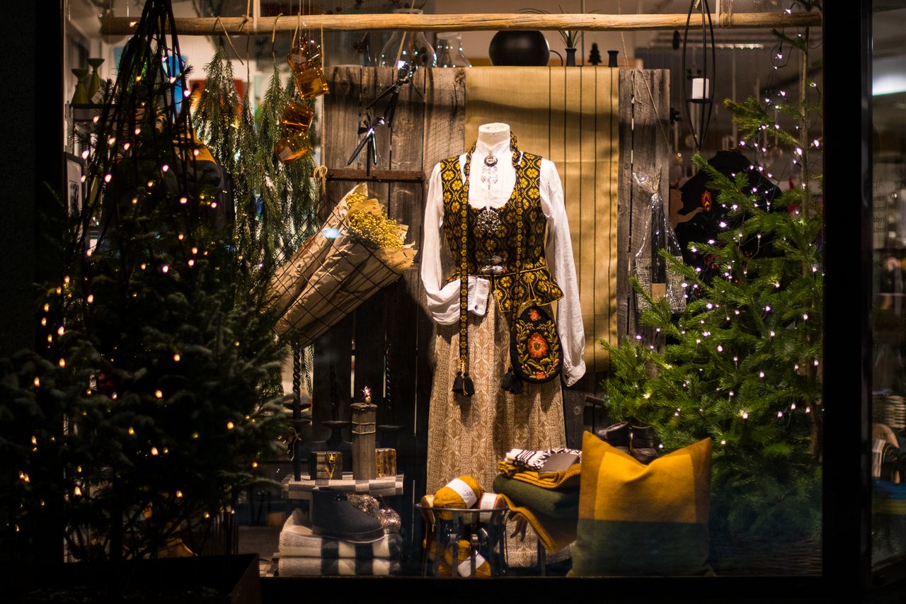 Christmas tree, Holiday ornament, Interior design, Branch, Window, Plant