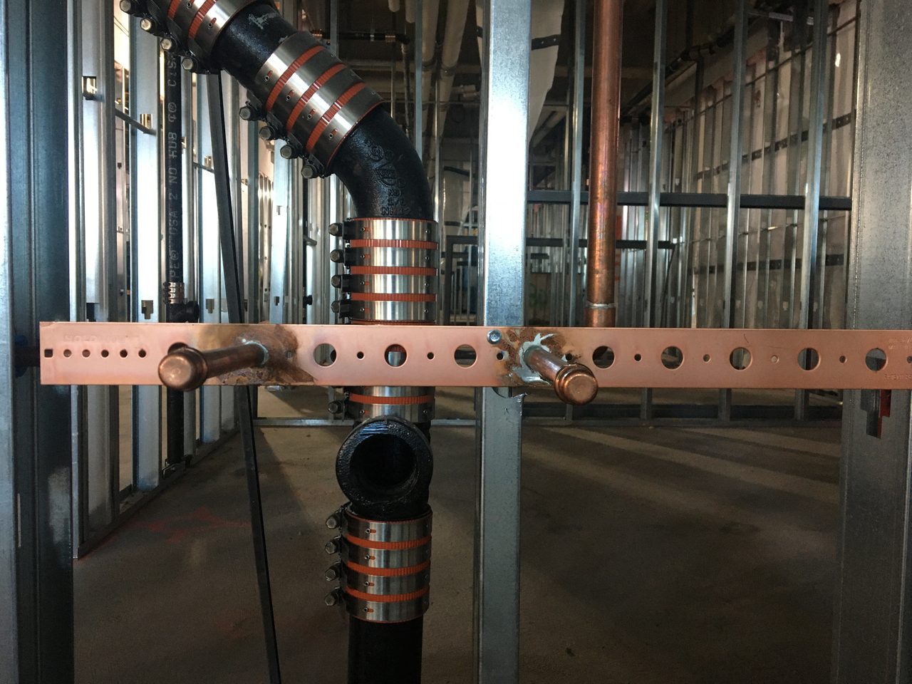 HoldRite copper brackets are installed in White Plains Hospital in White Plains, New York. 