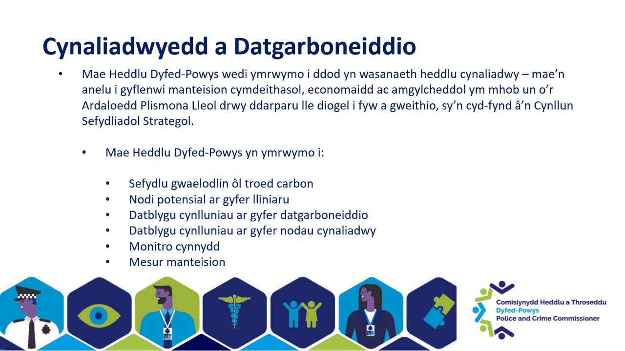 Dyfed-Powys Police: Sustainability and Decarbonisation commitments.