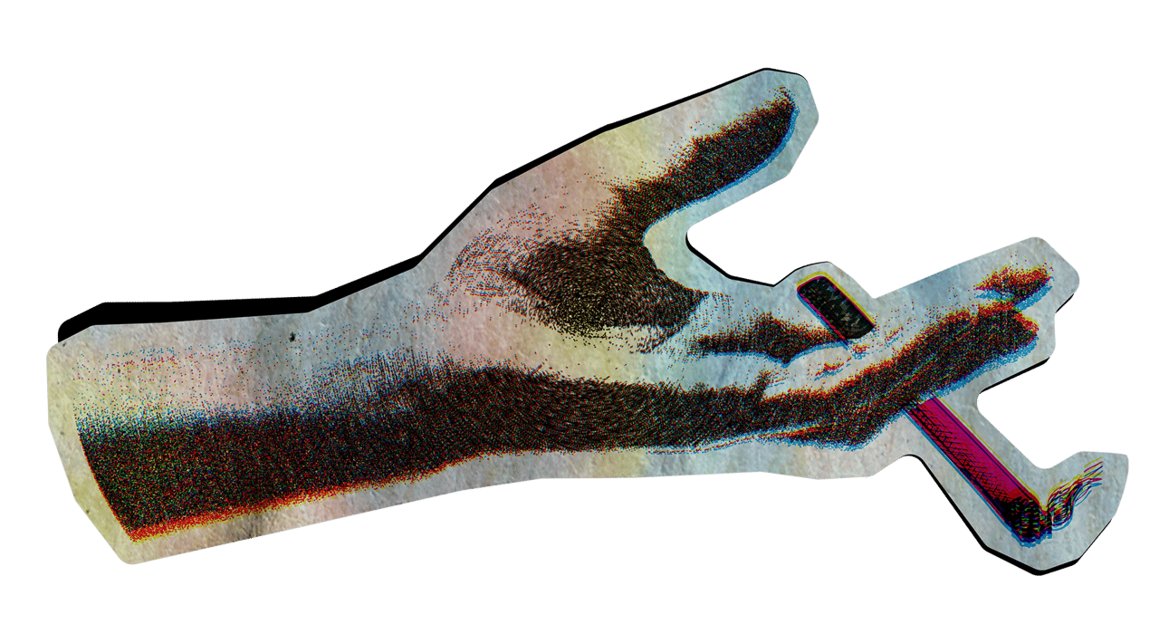 A hand with a joint reaching out to a hand with a vape.