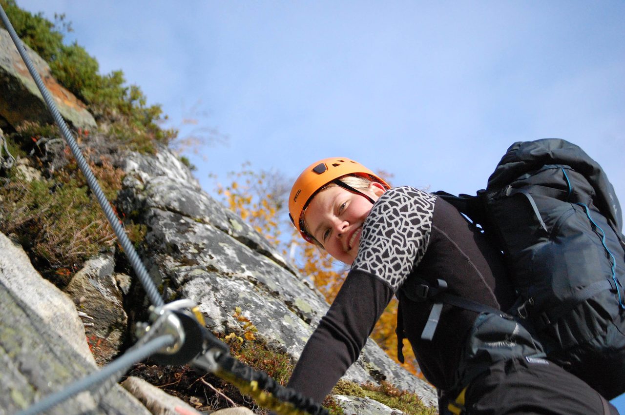 Climbing harness, Rock-climbing equipment, Hard hat, Helmet, Sky, Slope, Bedrock