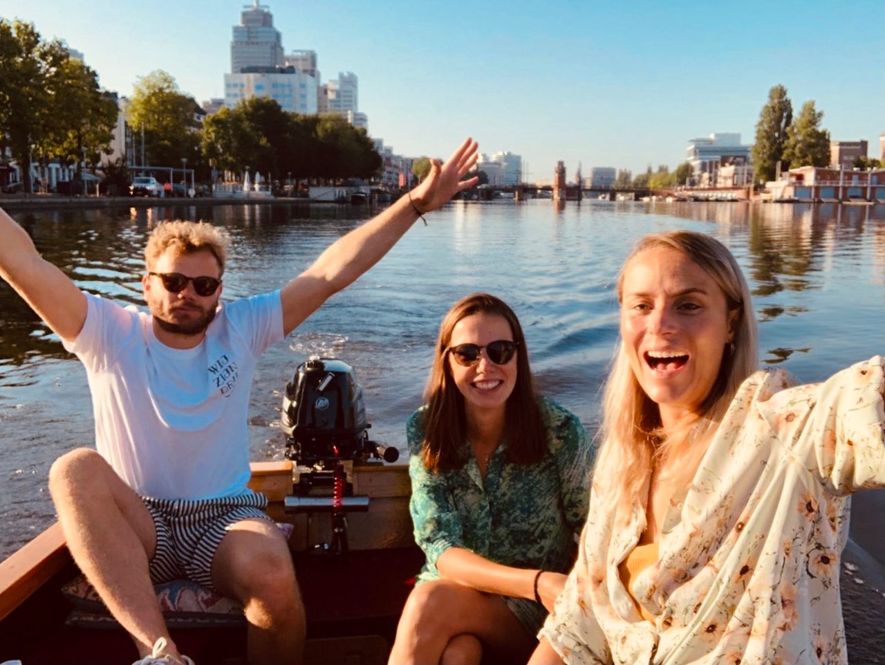 Water, Smile, Glasses, Hand, Sky, Arm, Photograph, Shorts, Sunglasses, Boat