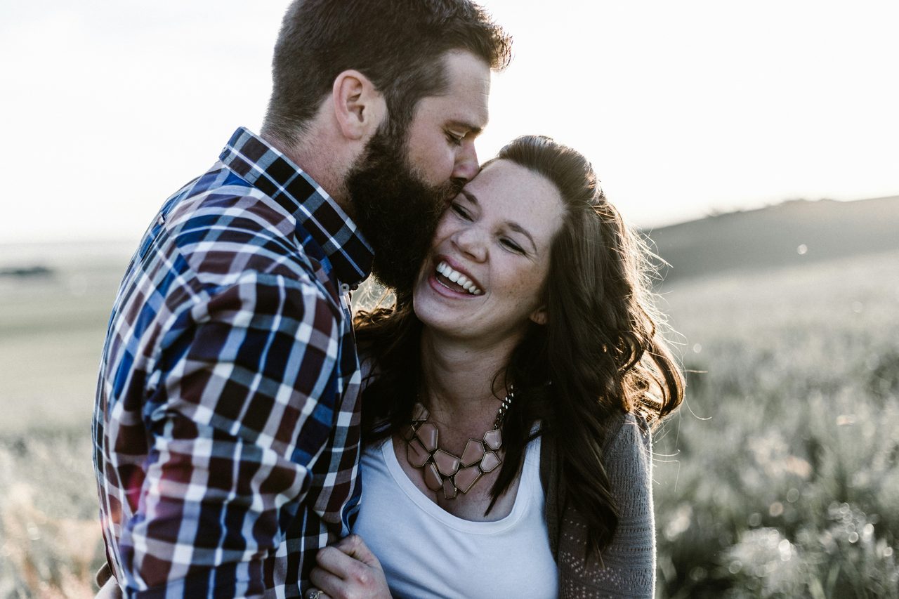 Happy Couple Kissing