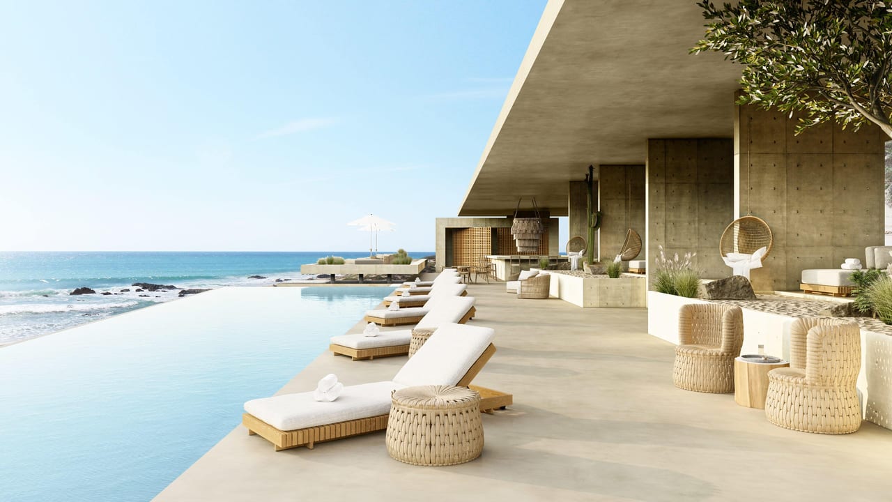 Seaside resort, Outdoor furniture, Interior design, Sky, Water, Property, Plant, Building, House, Cloud