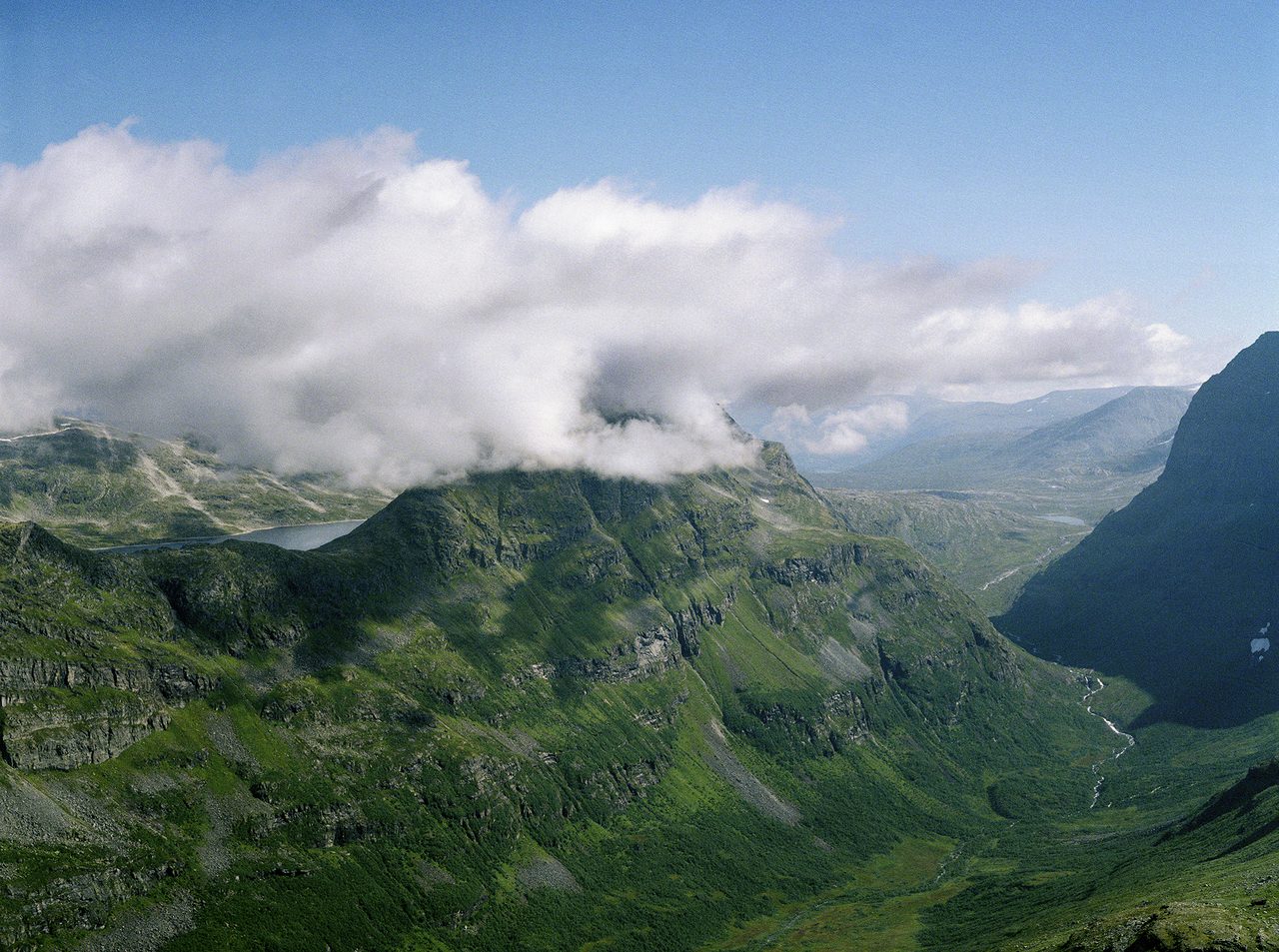 Natural landscape, Cloud, Sky, Mountain, Plant, Slope, Terrain, Grass
