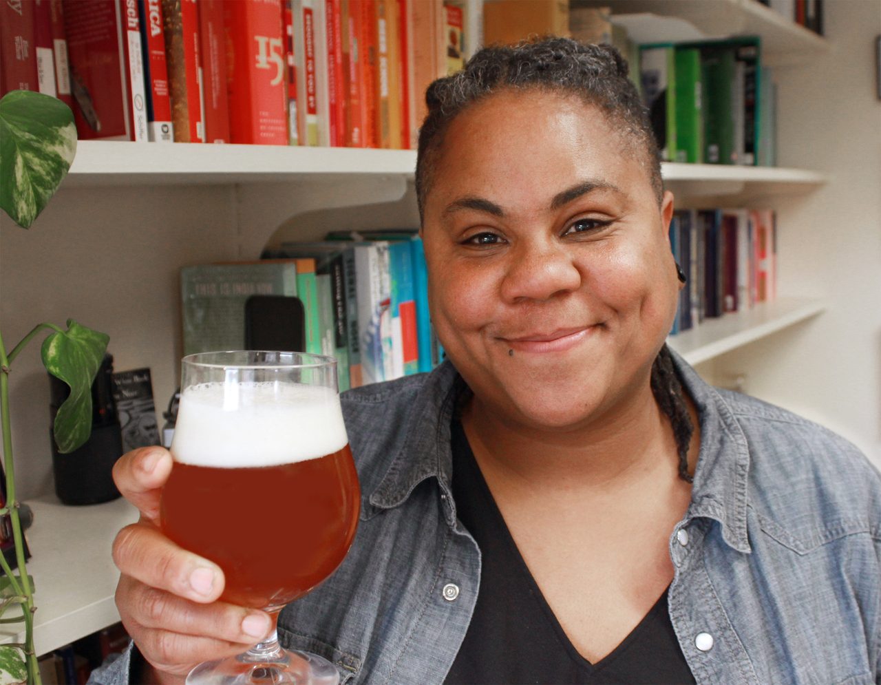 Alcoholic beverage, Smile, Bookcase, Shelf, Beer, Shelving, Publication, Drinkware