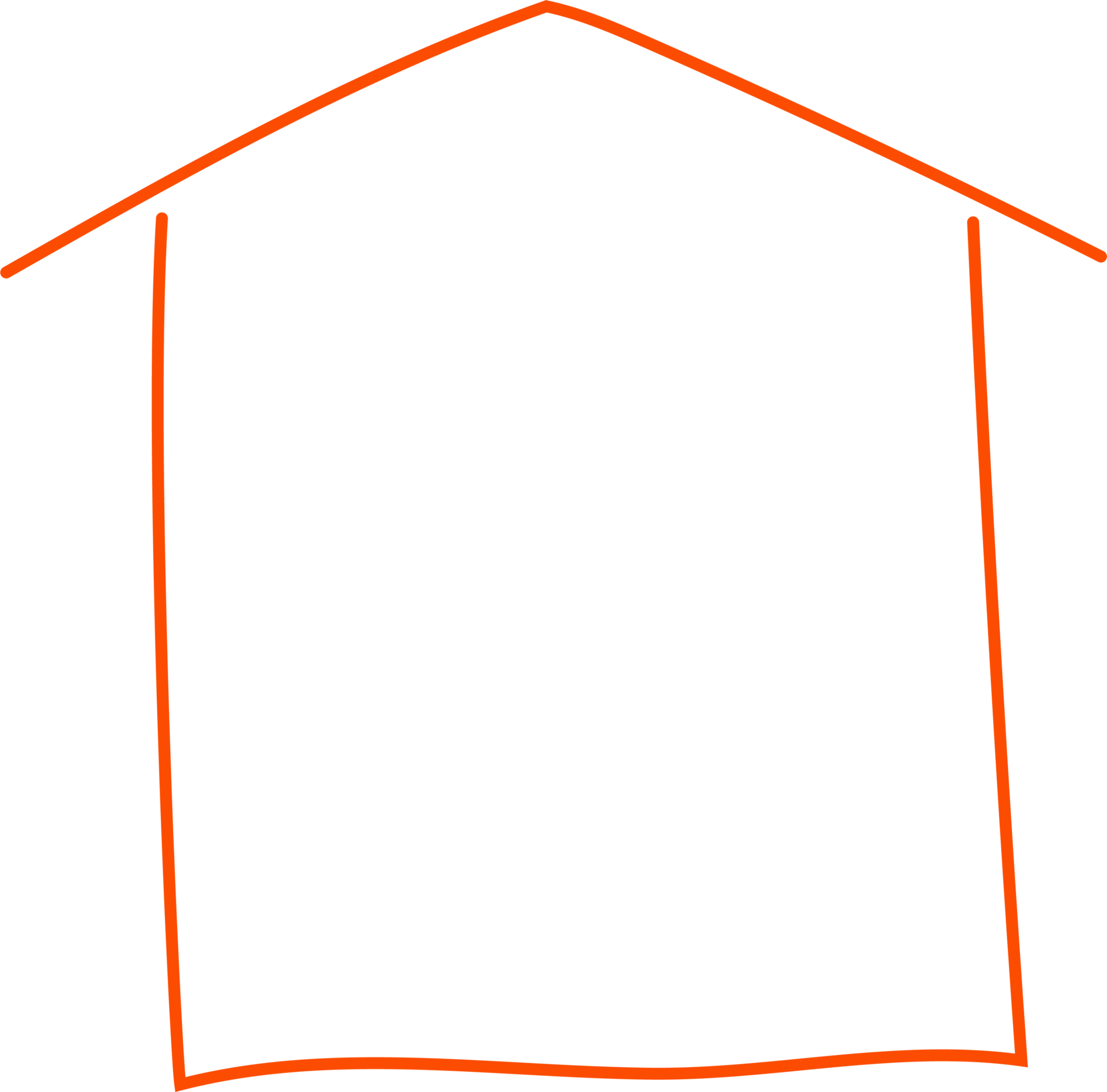 Graphic of red house outline