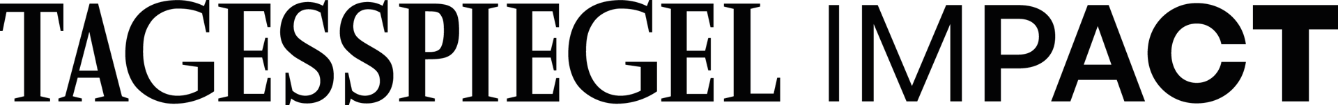 The text "TAGESSPIEGEL IMPACT" in bold, dark serif letters on a dark green background.