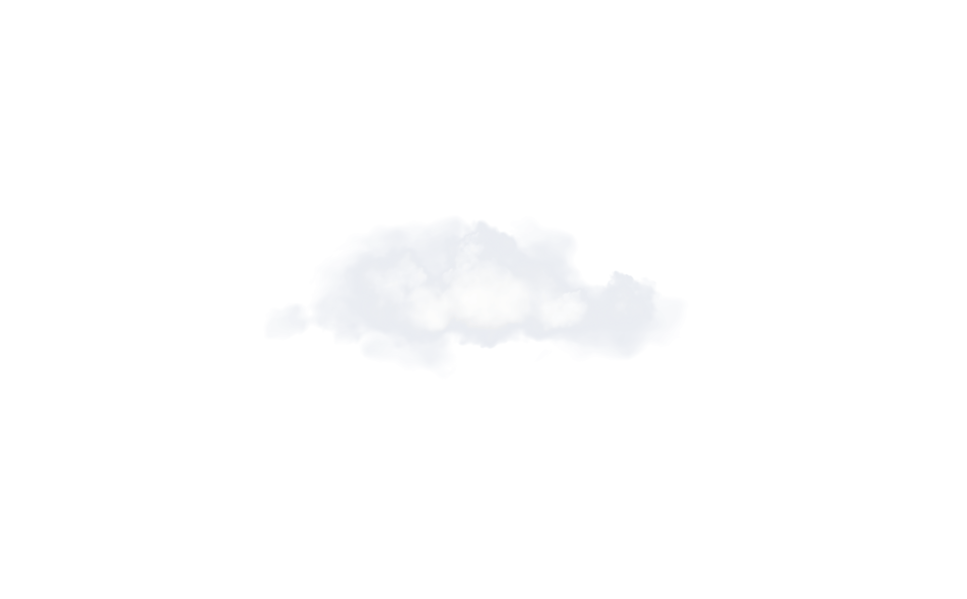 A white cloud floats on a solid green background, with soft edges and a fluffy appearance.