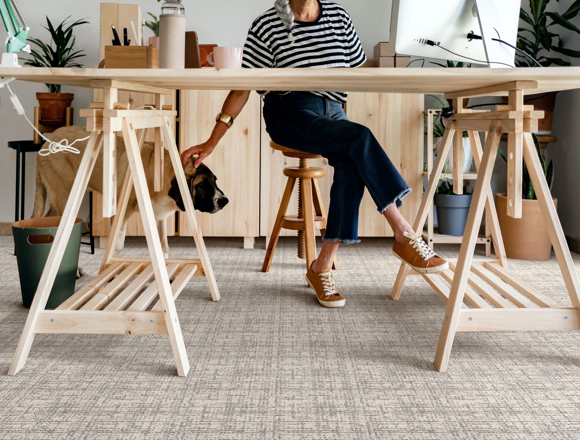 Bar stool, Jeans, Table, Shoe, Furniture, Easel, Wood, Standing, Flooring