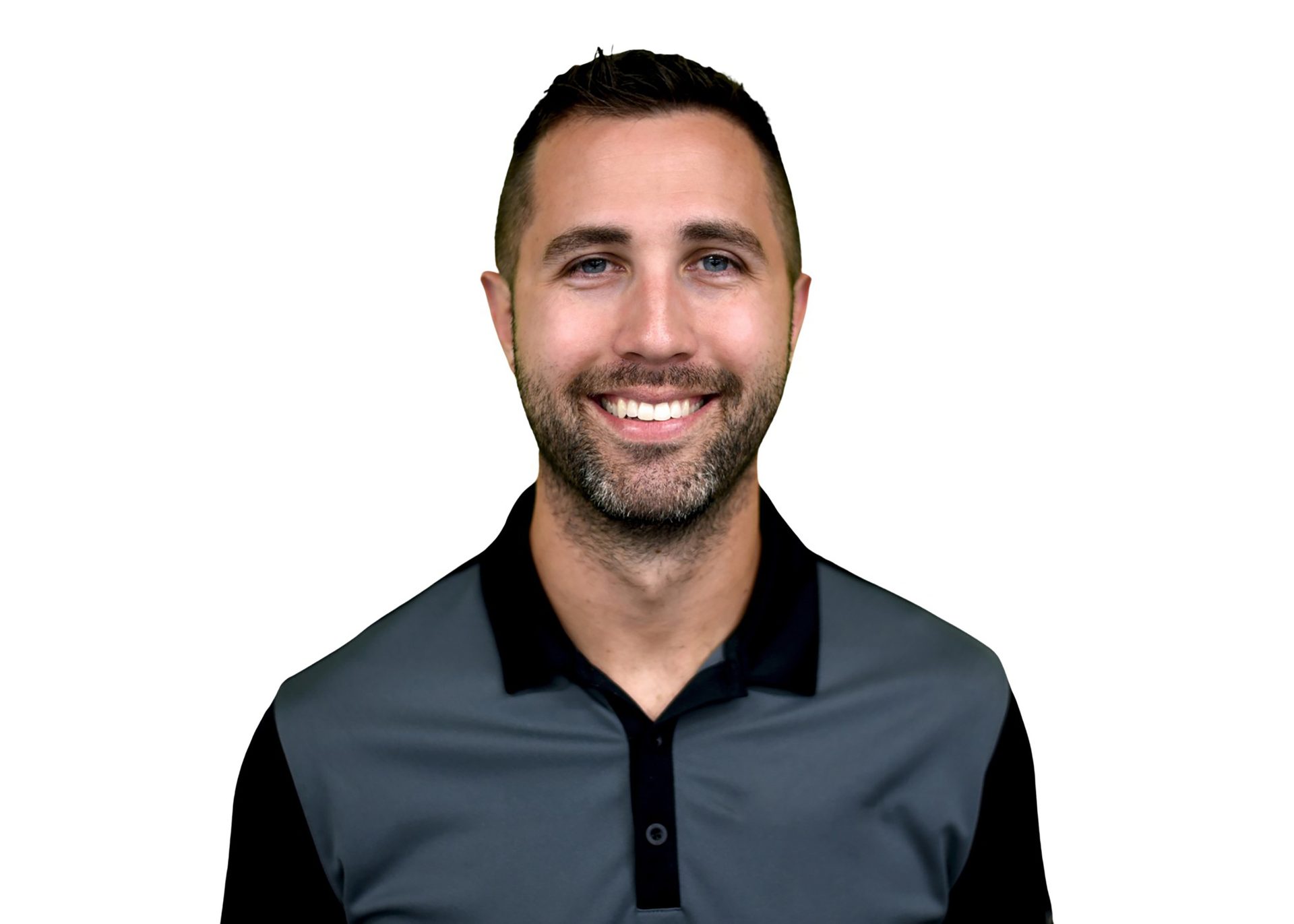 Dress shirt, Smile, Jaw, Neck, Sleeve, Beard, Gesture, Collar