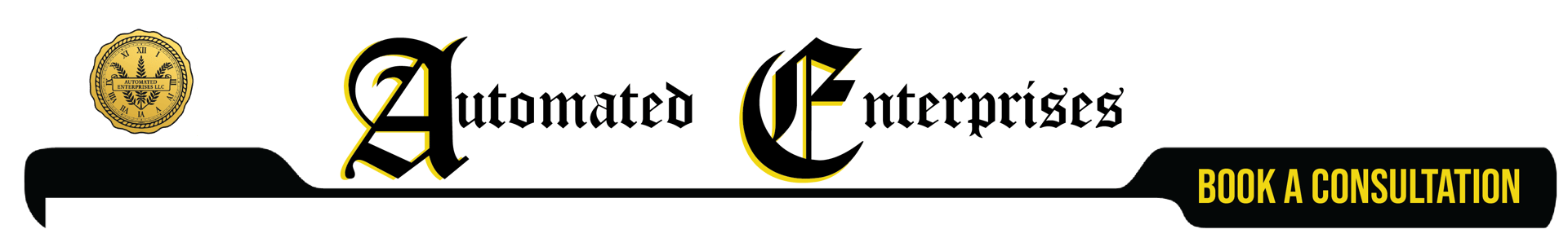 Logo with 'Automated Enterprises LLC' text, followed by 'Automated Enterprises' and a 'Book a Consultation' button.