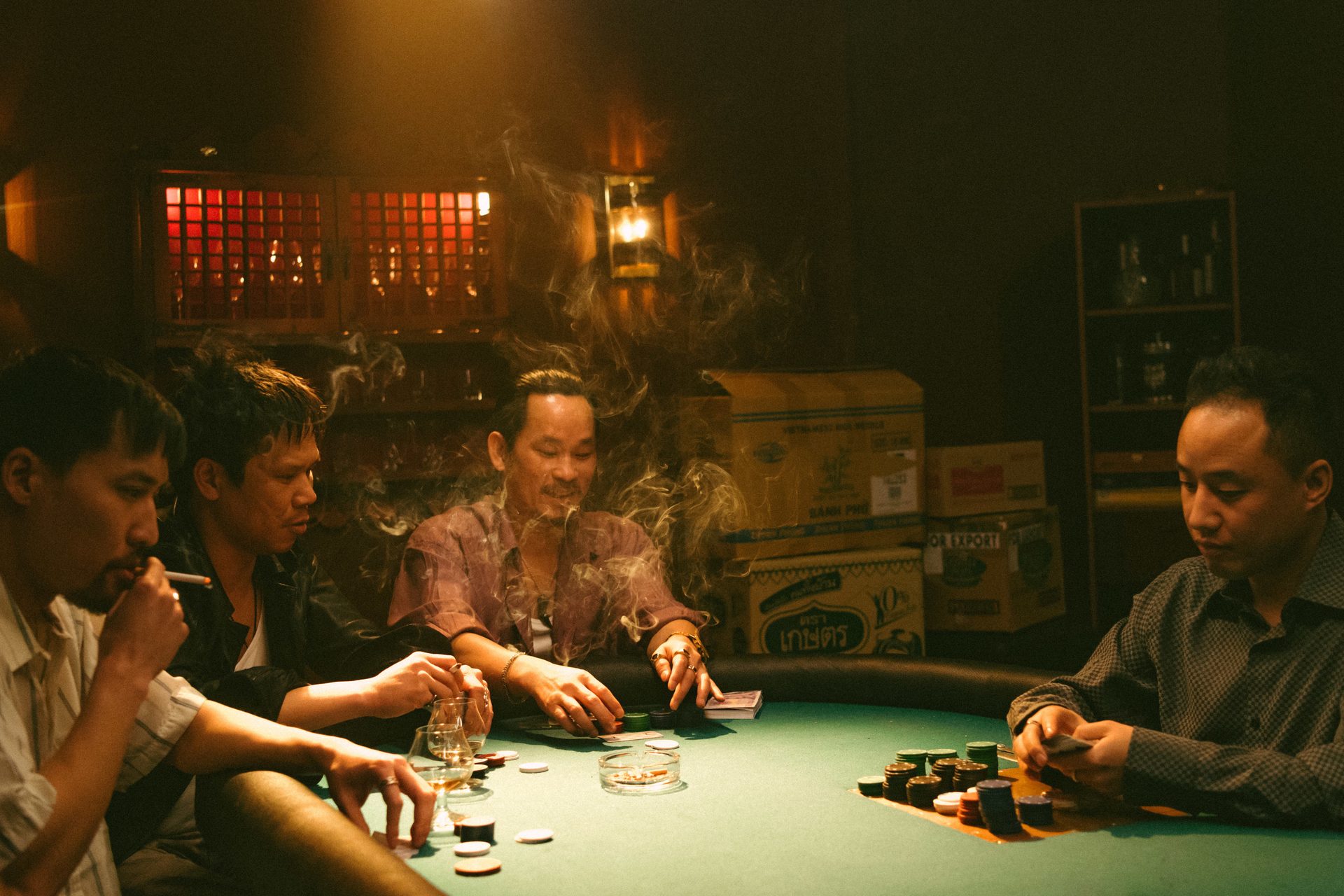 Poker table, Arm, Lighting, Baize, Interaction, Gambling, Sharing