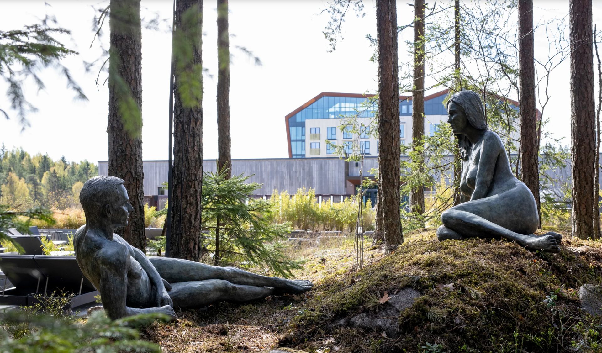 People in nature, Plant, Green, Sky, Sculpture, Tree, Branch, Statue, Wood, Sunlight