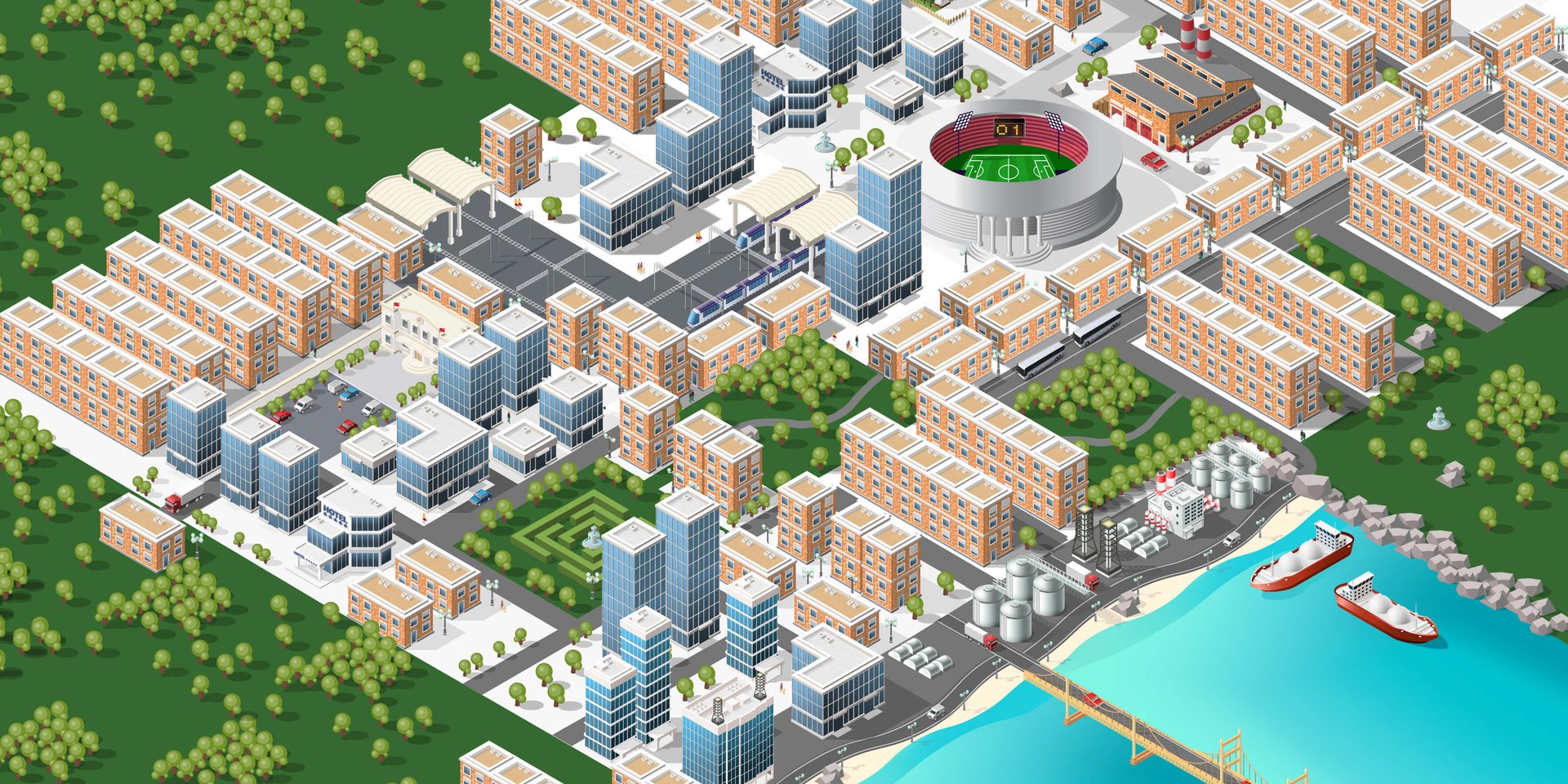 Urban design, Land lot, Residential area, Green, Building, Neighbourhood, Biome, Landscape