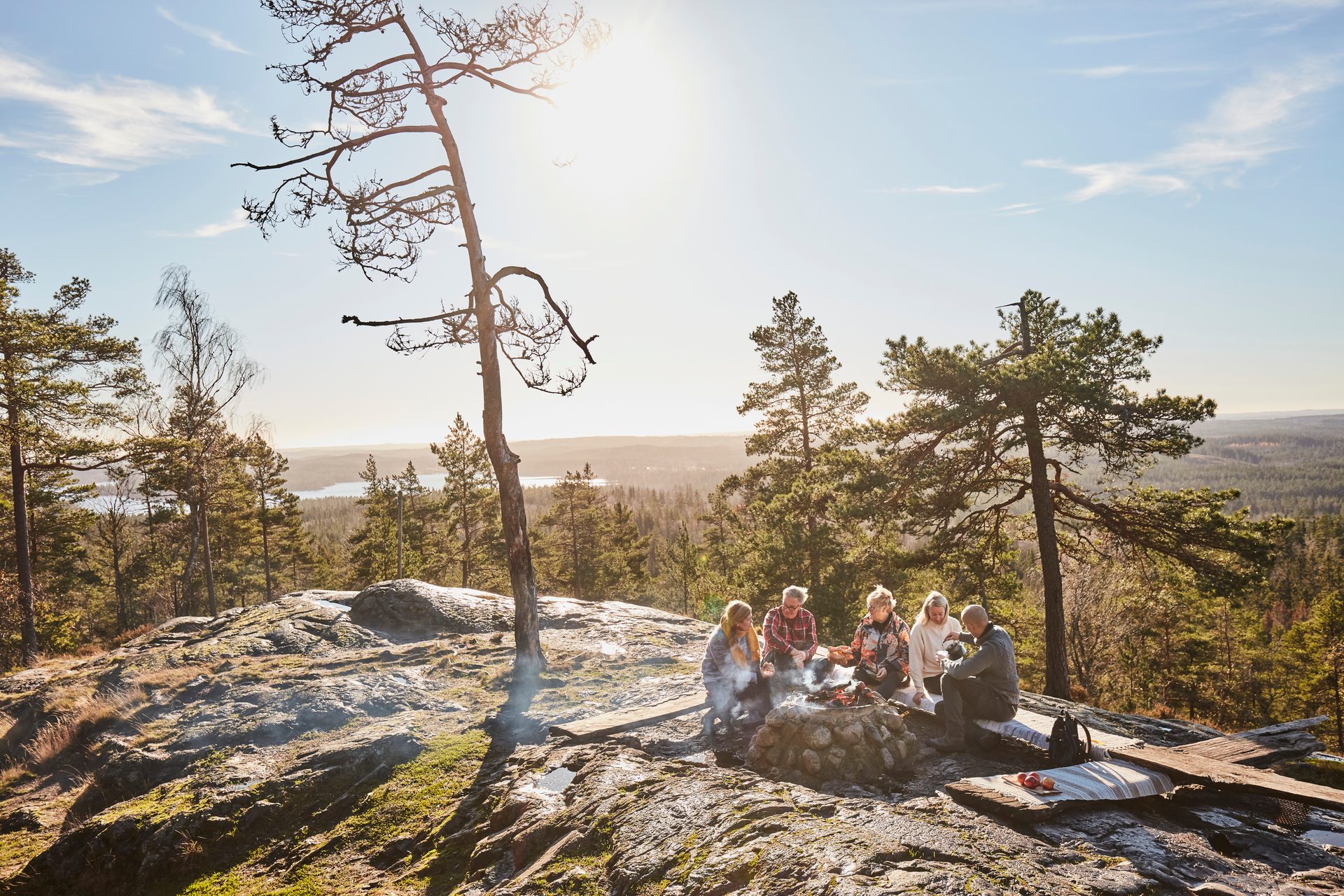 People in nature, Plant community, Cloud, Sky, Wood, Mountain, Tree, Highland, Slope