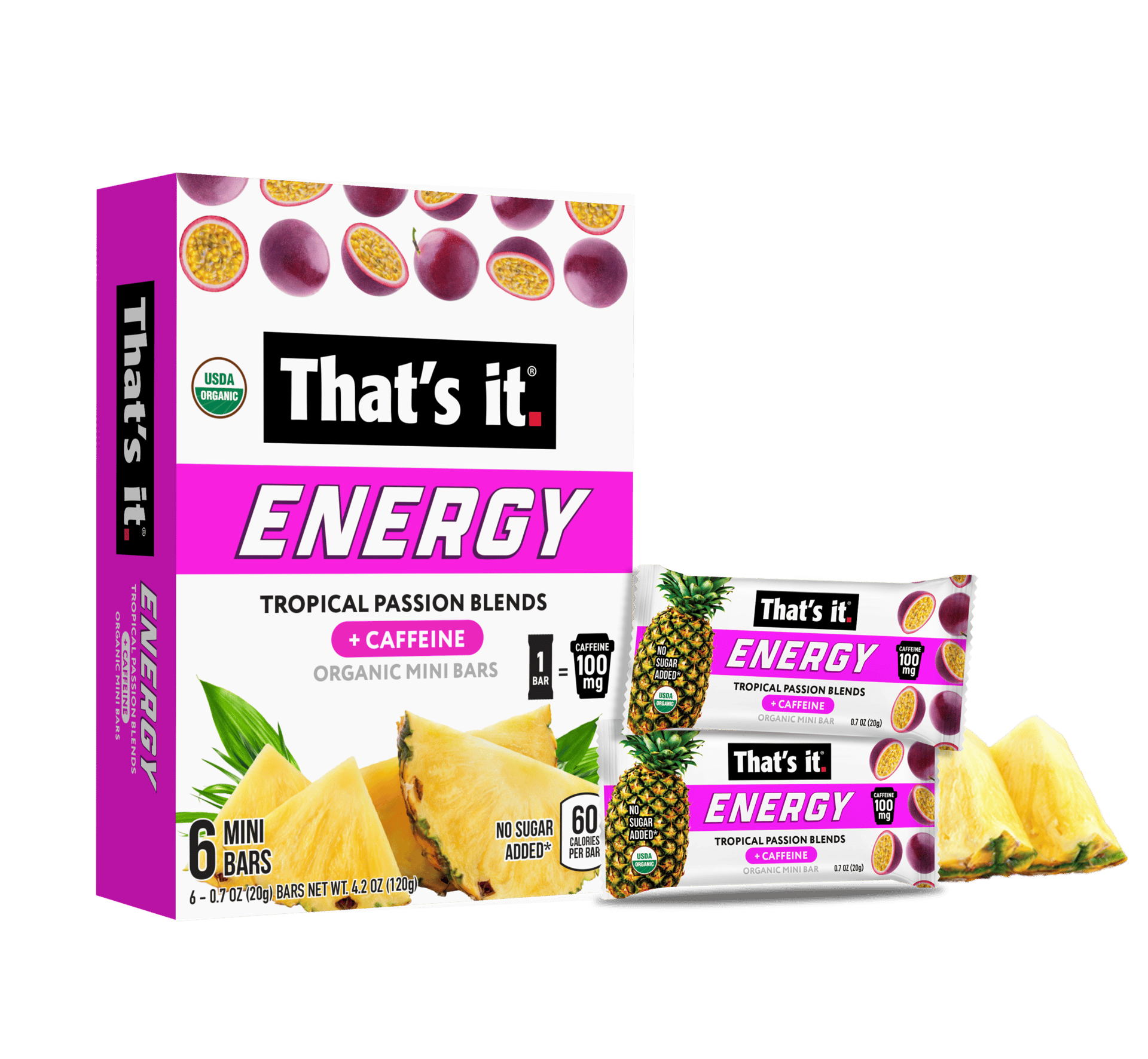 That’s it. Energy Mango Lime Blends + Caffeine bars