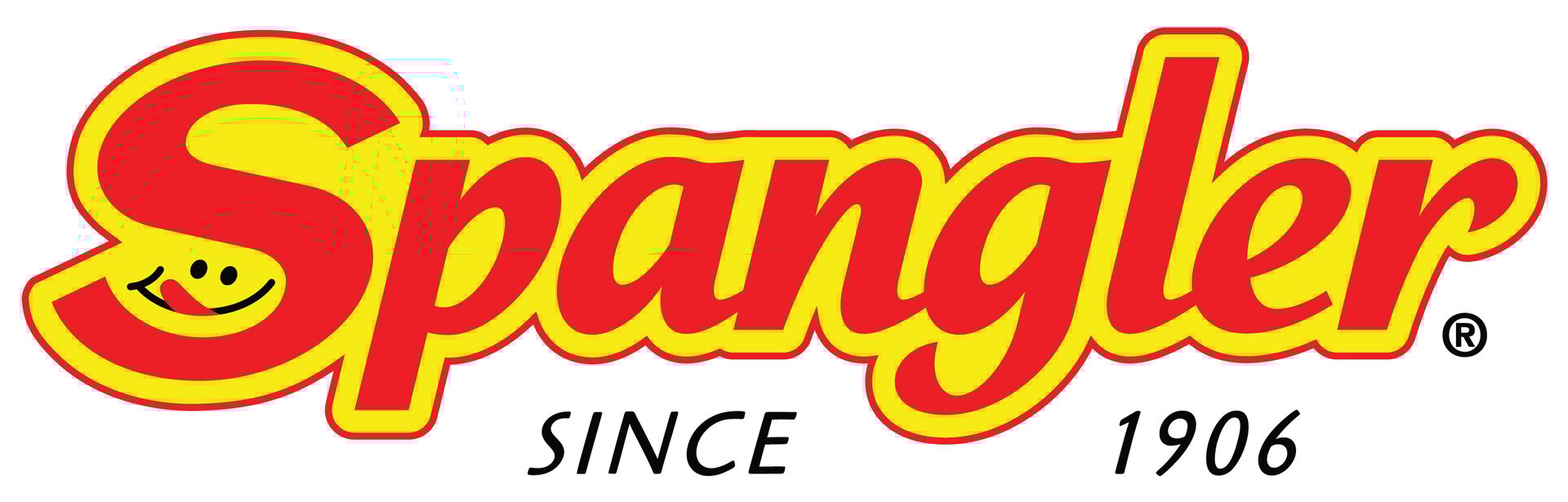 Logo, Font, Red type, Yellow outline