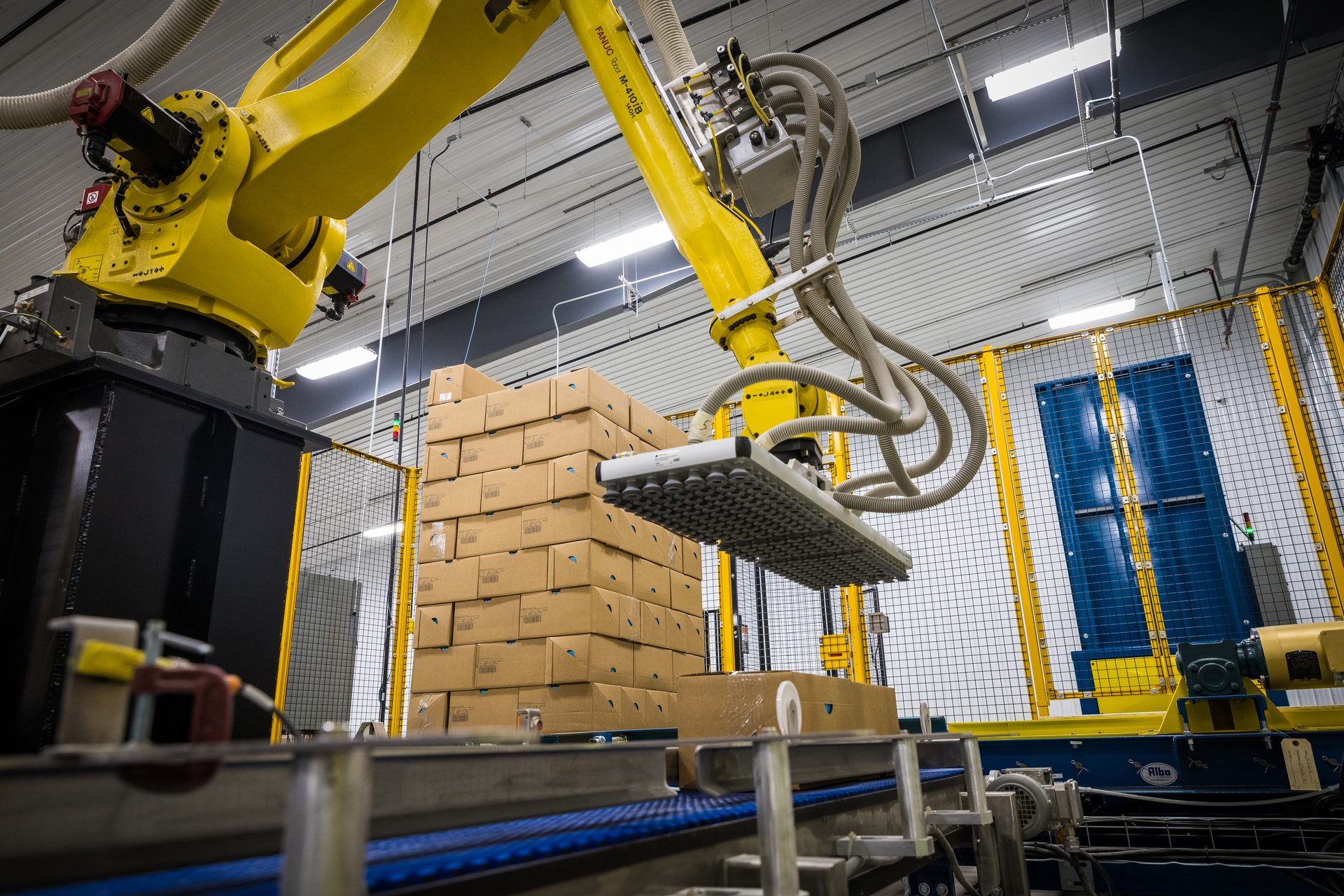 Yellow equipment, Robotic arm, Industrial interior
