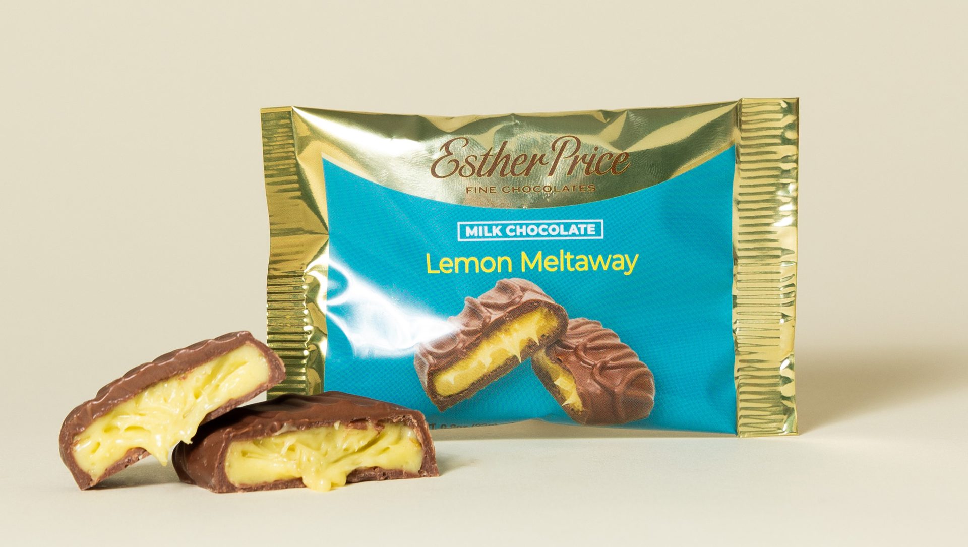 Pouch of Esther Price Lemon Meltaway chocolates