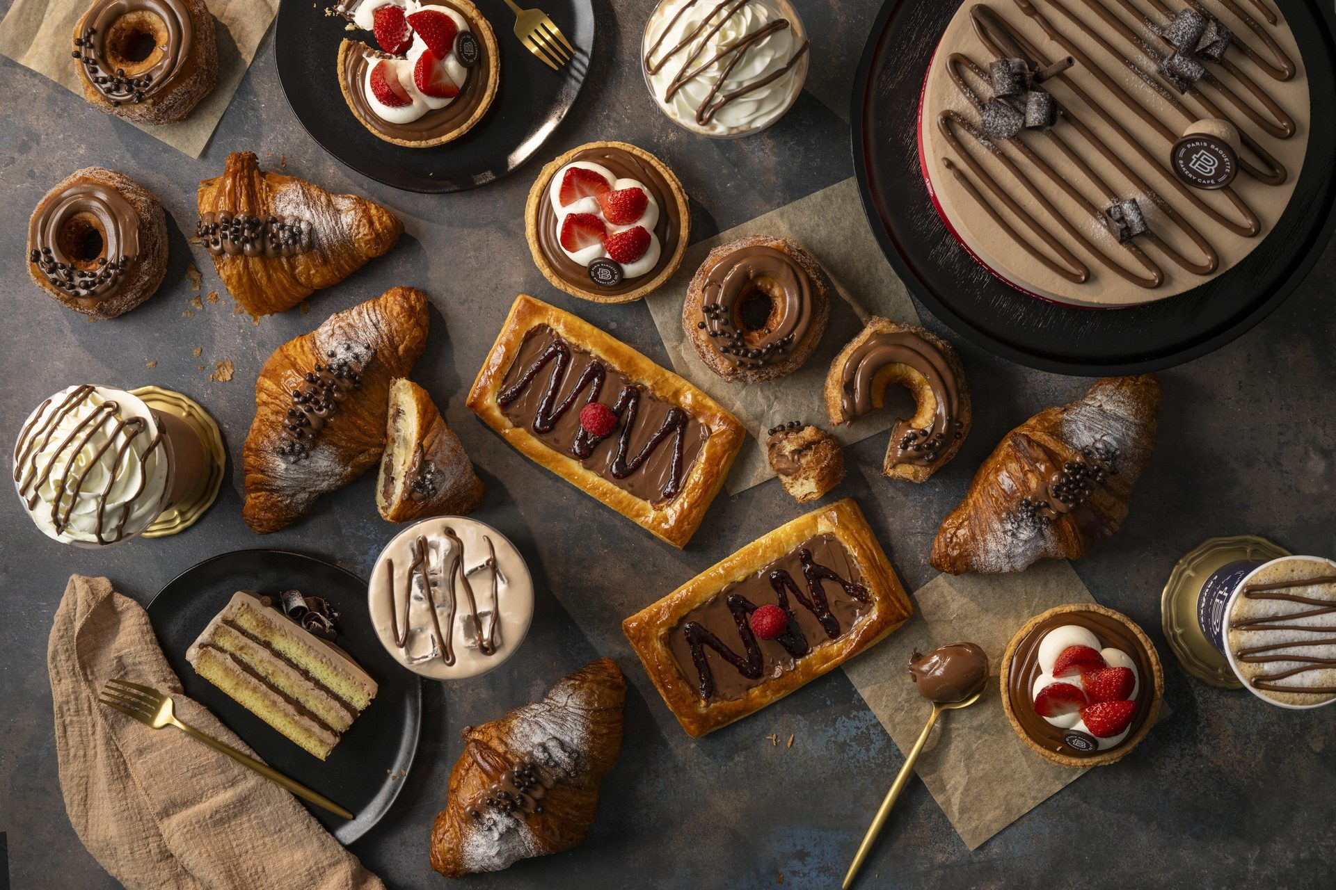 Assortment of different pastries made with Nutella