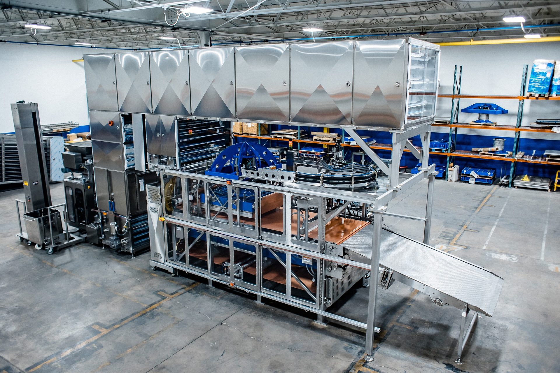 Industrial interior, Factory floor, Bakery equipment