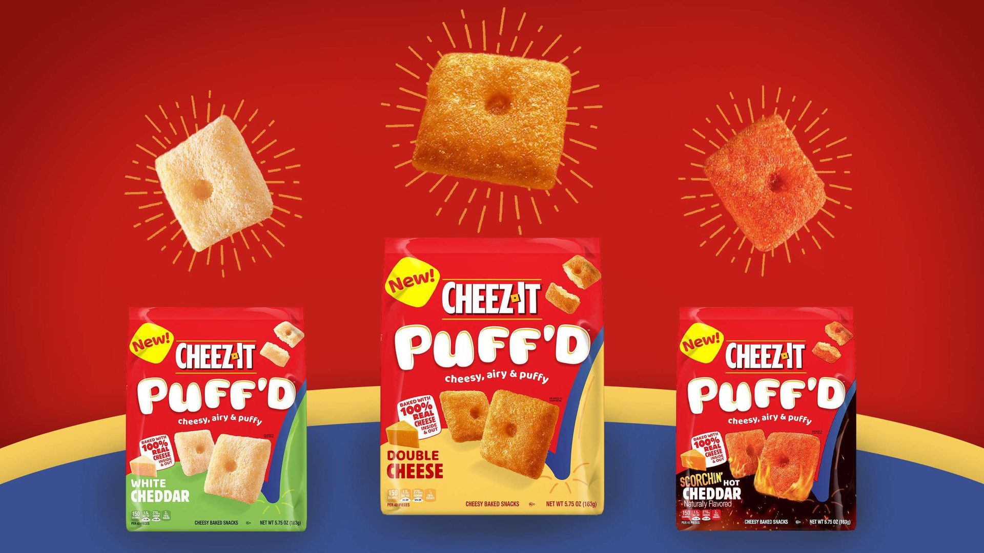 Product line, Crackers, Cheez-Its Puffd, Red, Yellow, Blue, Orange