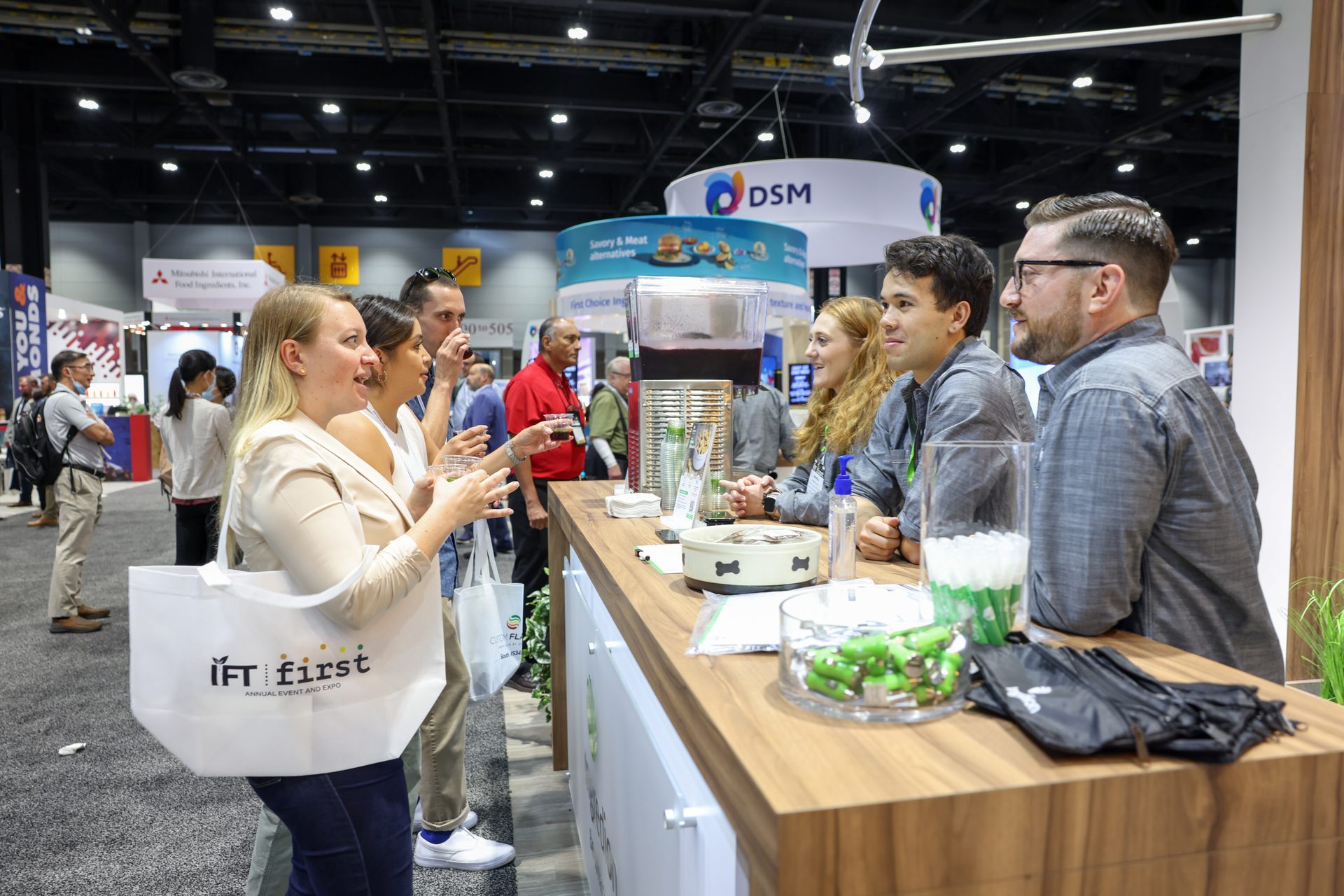 Expo hall, Convention, Table, Food, Customer