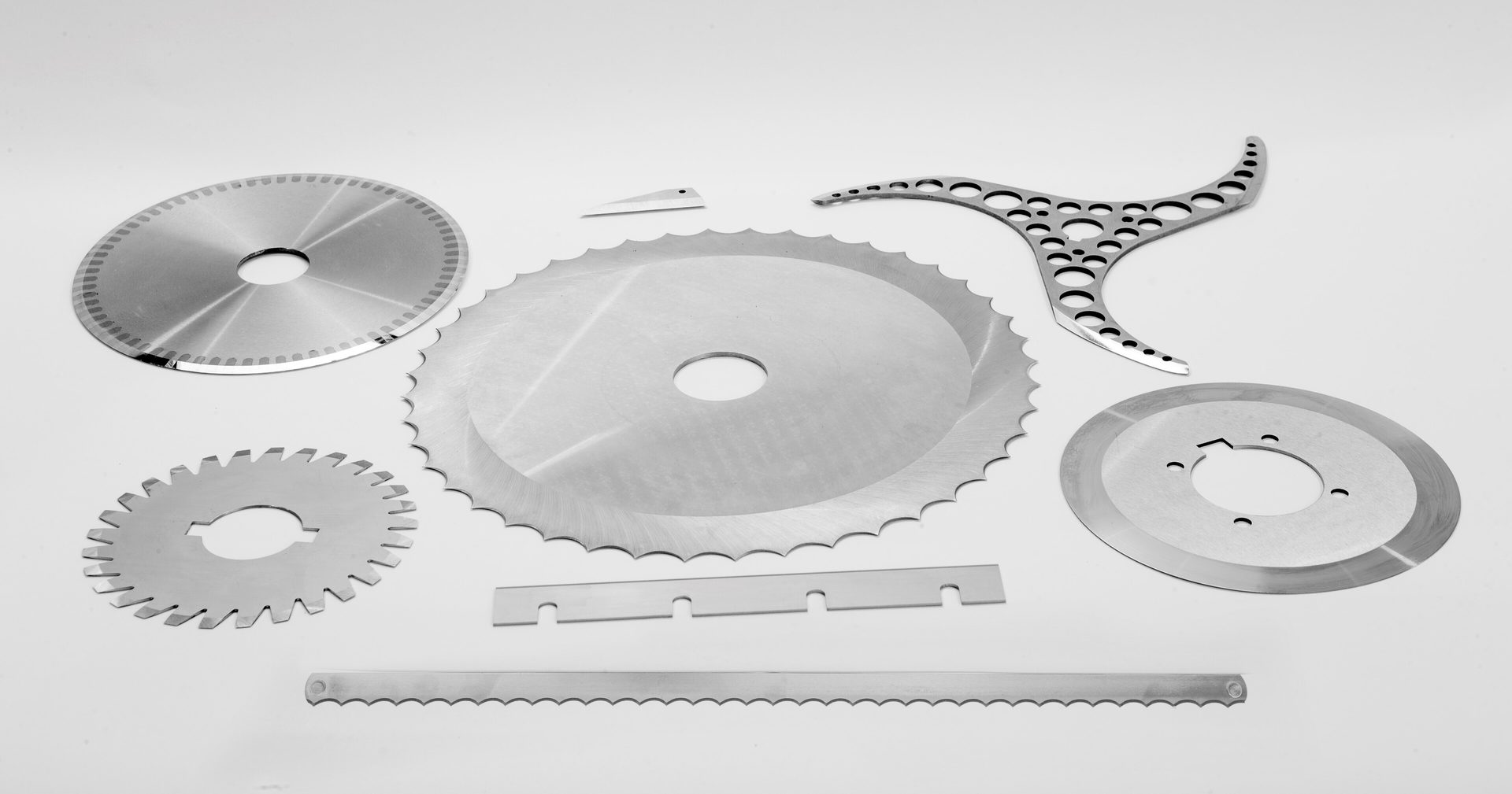 Blade, Gear, Machine, Saw, Selection of various cutting and slicing blades