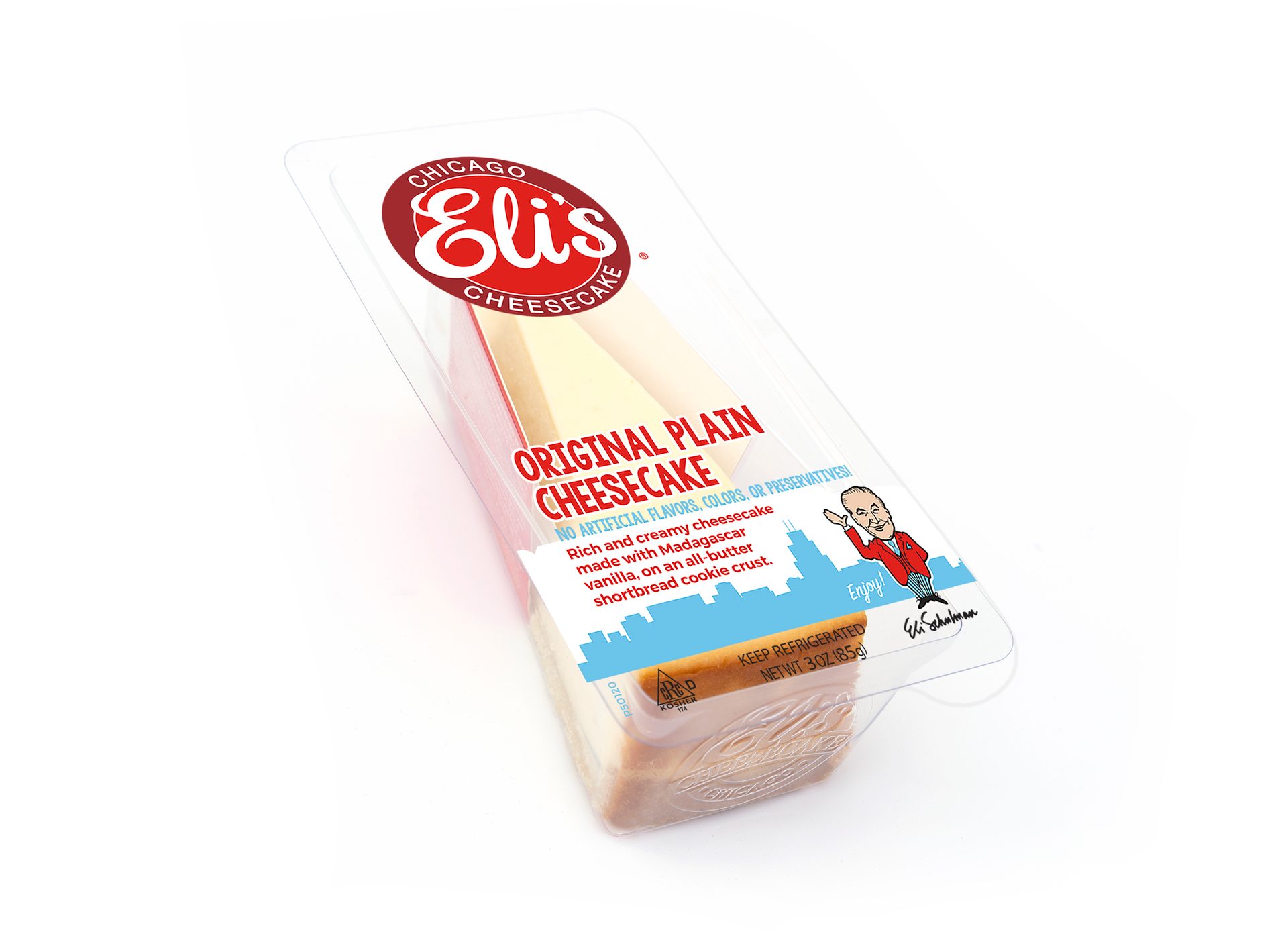 Packaging, Clear plastic, Logo, Cheesecake slice, Illustration