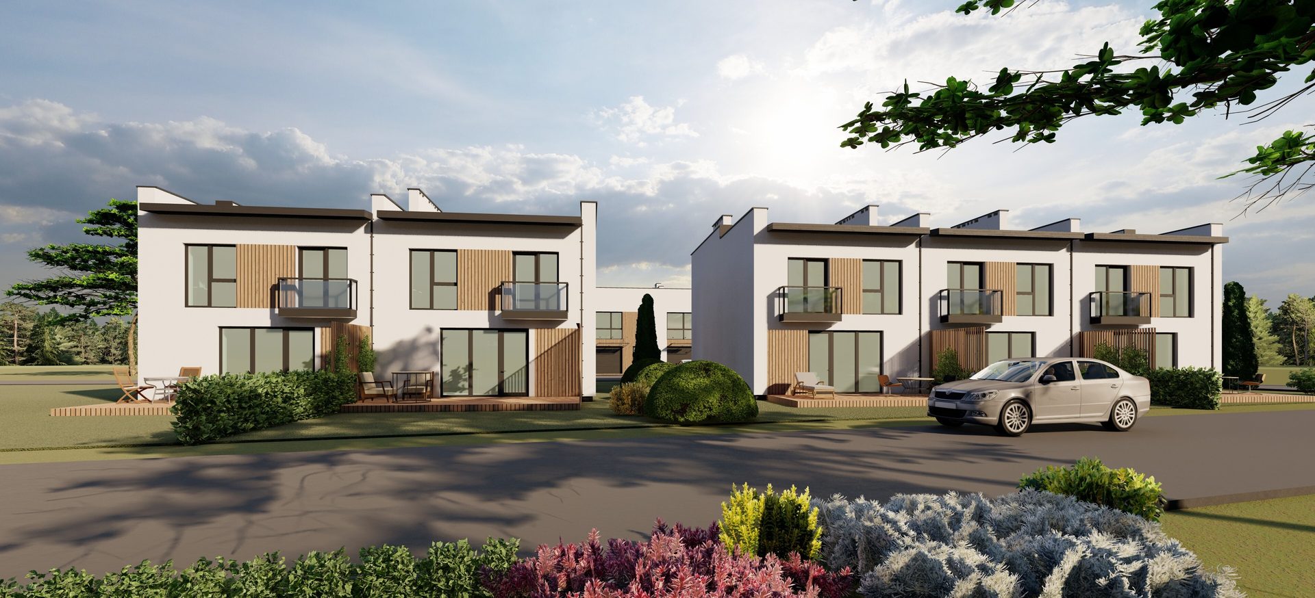 Land lot, Cloud, Plant, Sky, Building, Tire, Wheel, Window, Vehicle, House
