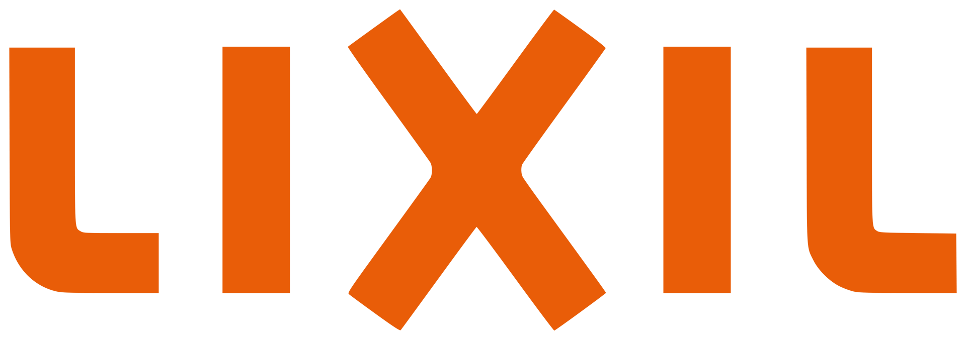 The LIXIL logo, featuring the company name in orange capital letters on a dark green background.