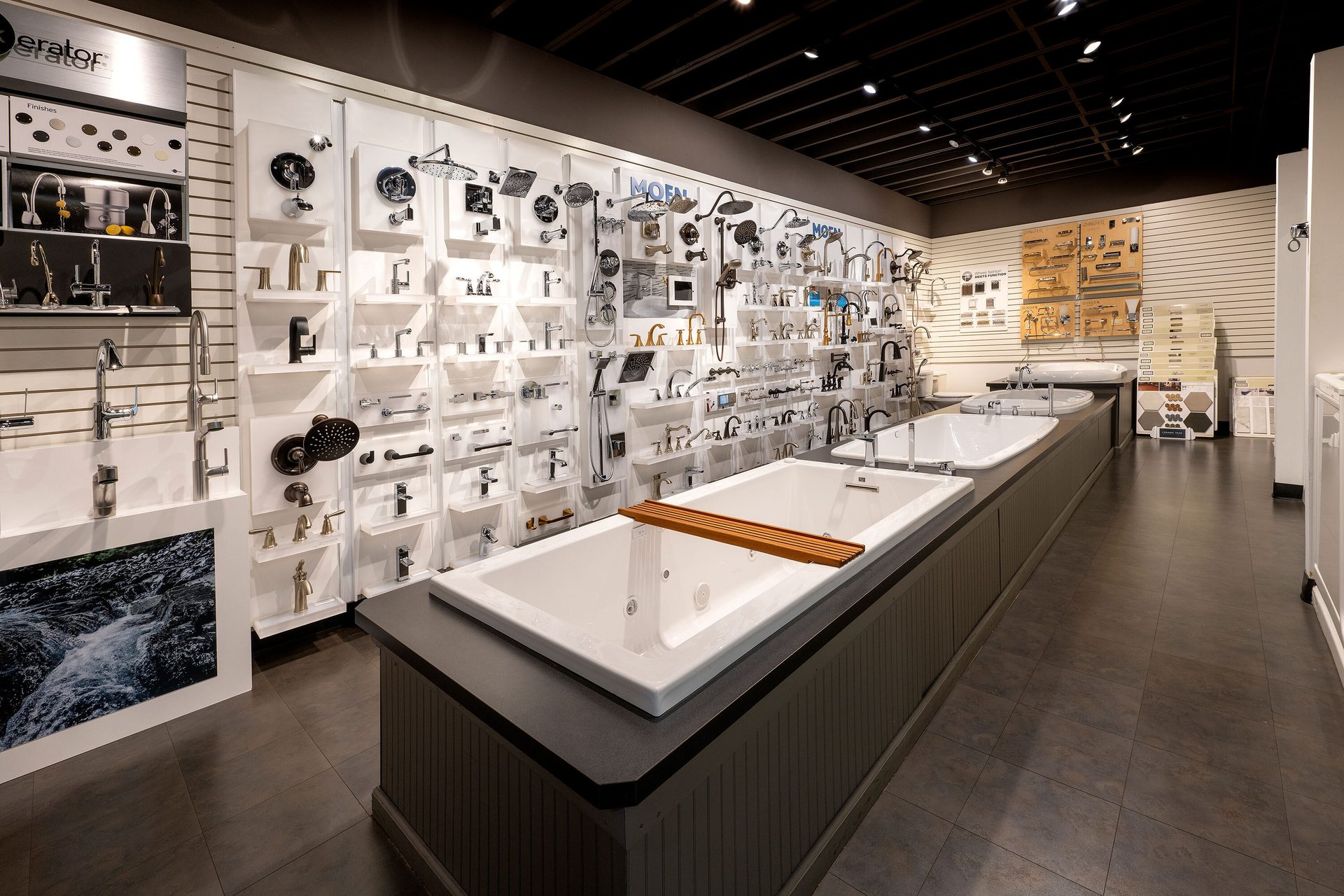 Interior design, Light fixture, Ceiling, Flooring, Lighting, Floor, Shelf, Retail, Shelving