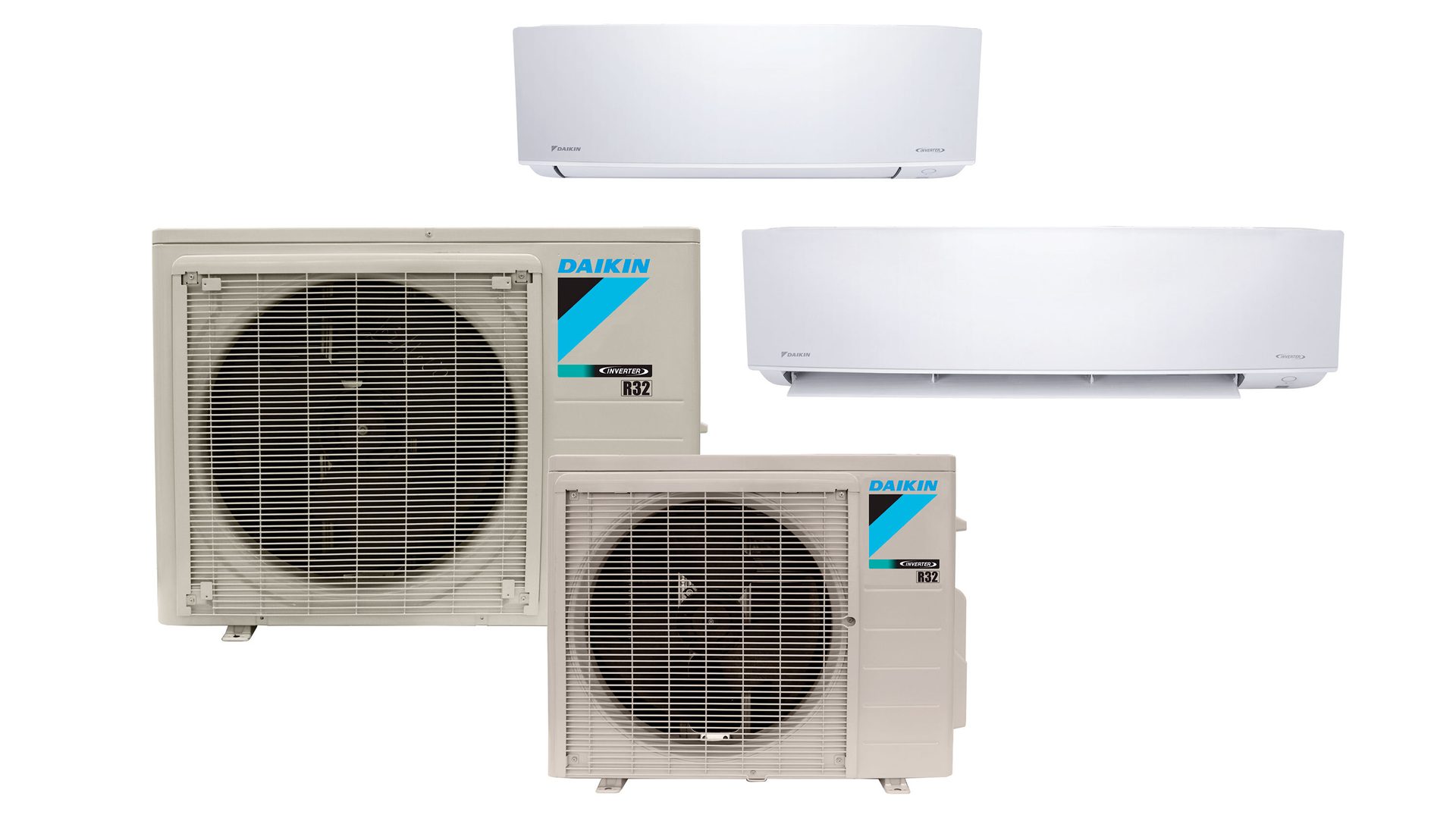 Daikin indoor and outdoor air conditioning units.