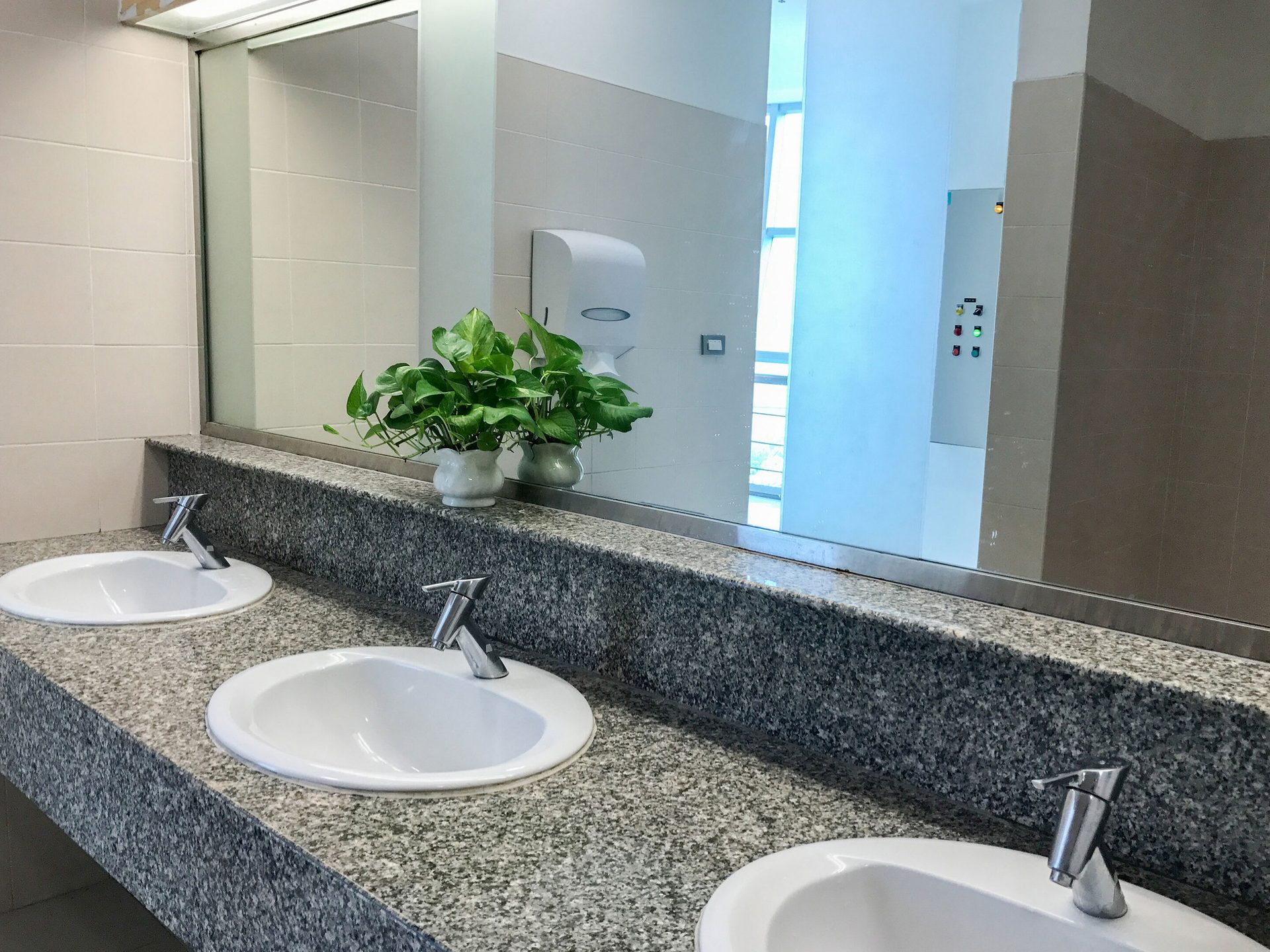 Bathroom sink, Plumbing fixture, Interior design, Mirror, Tap, Property, Plant, Wood
