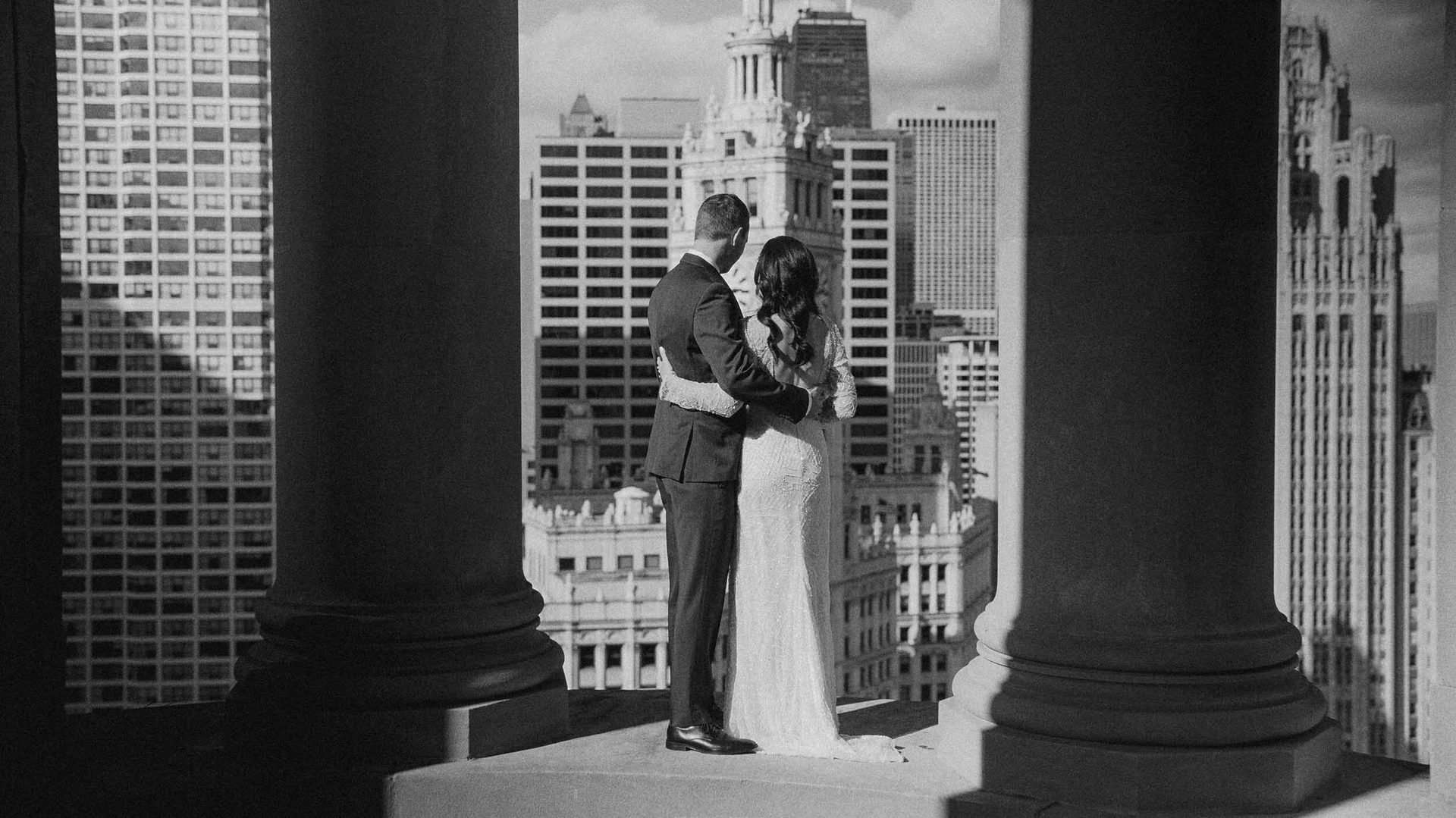 Black and white, Monochrome photography, Urban area, Formal wear, Photograph, Standing, Dress, Waist, Gown