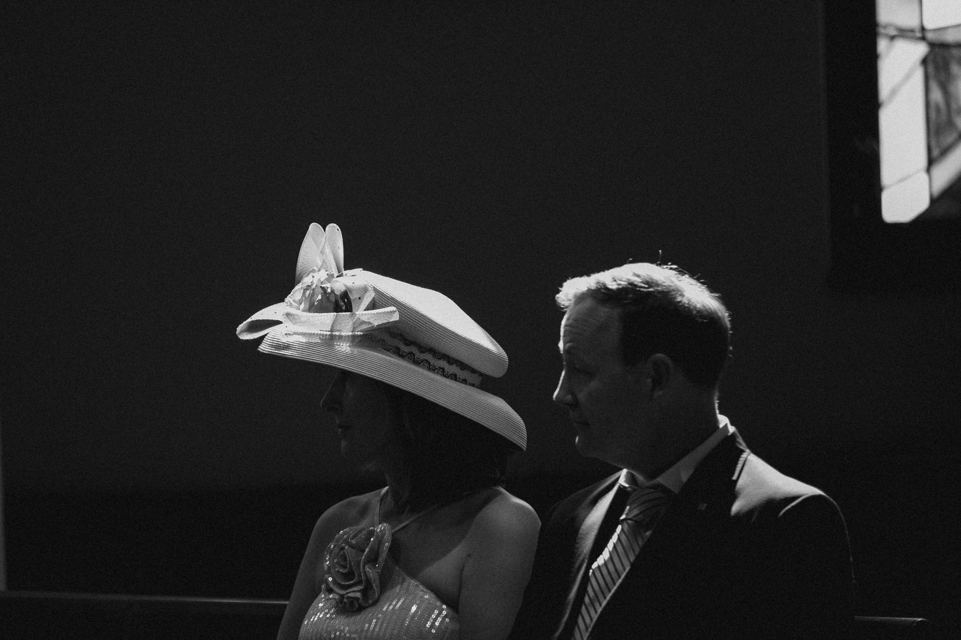 Black and white, Monochrome photography, Sun hat, Formal wear, Photograph, Headgear, Event