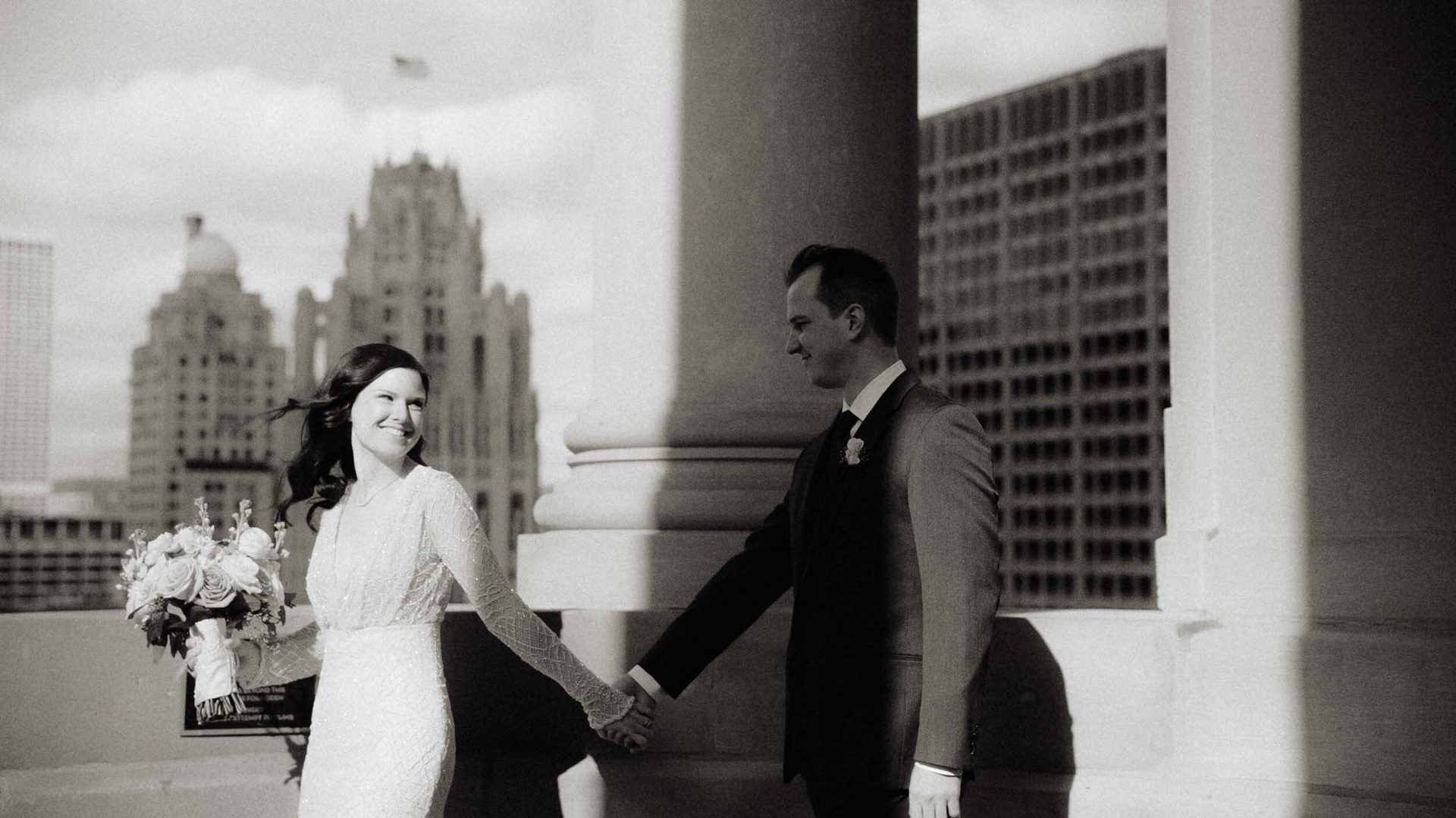 Formal wear, Bridal Clothing, Photograph, Standing, Dress, Happiness, Suit, Love, Romance, Waist