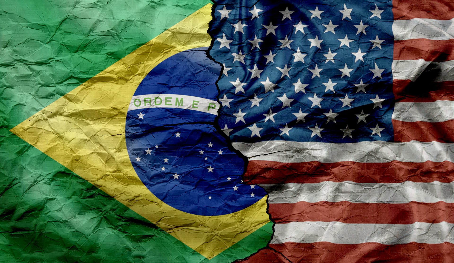 Brazil and United States flag