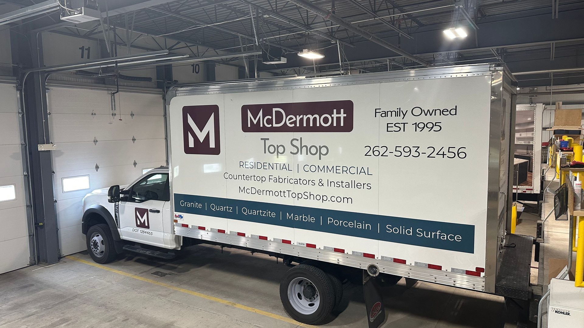 McDermott delivery truck parked in a facility