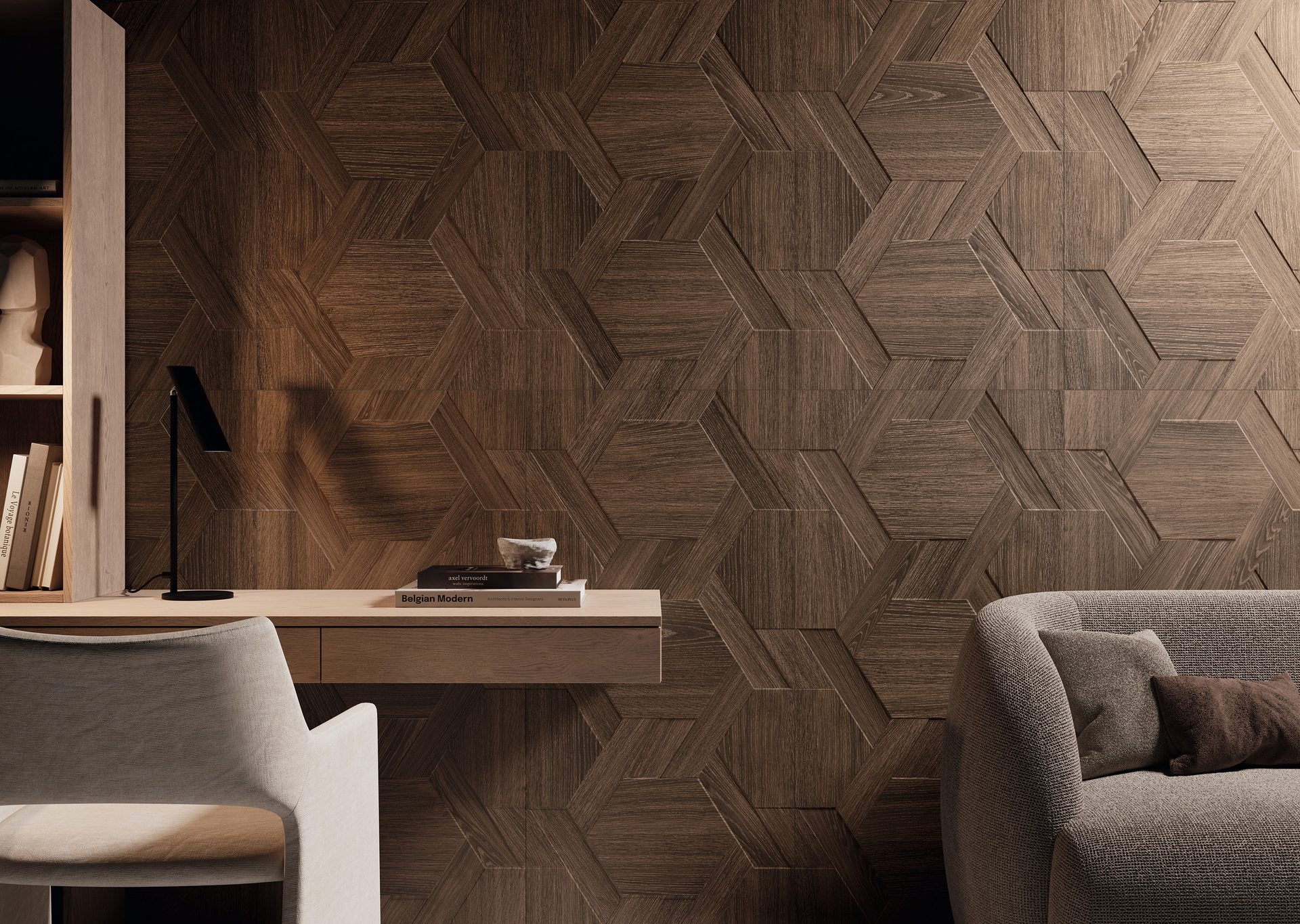 Photo courtesy of Tile of Spain/Grespania. Cabinet Ebano by Grespania.