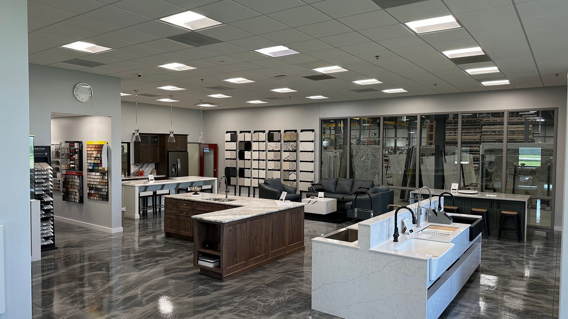 McDermott showroom inside, tile, granite